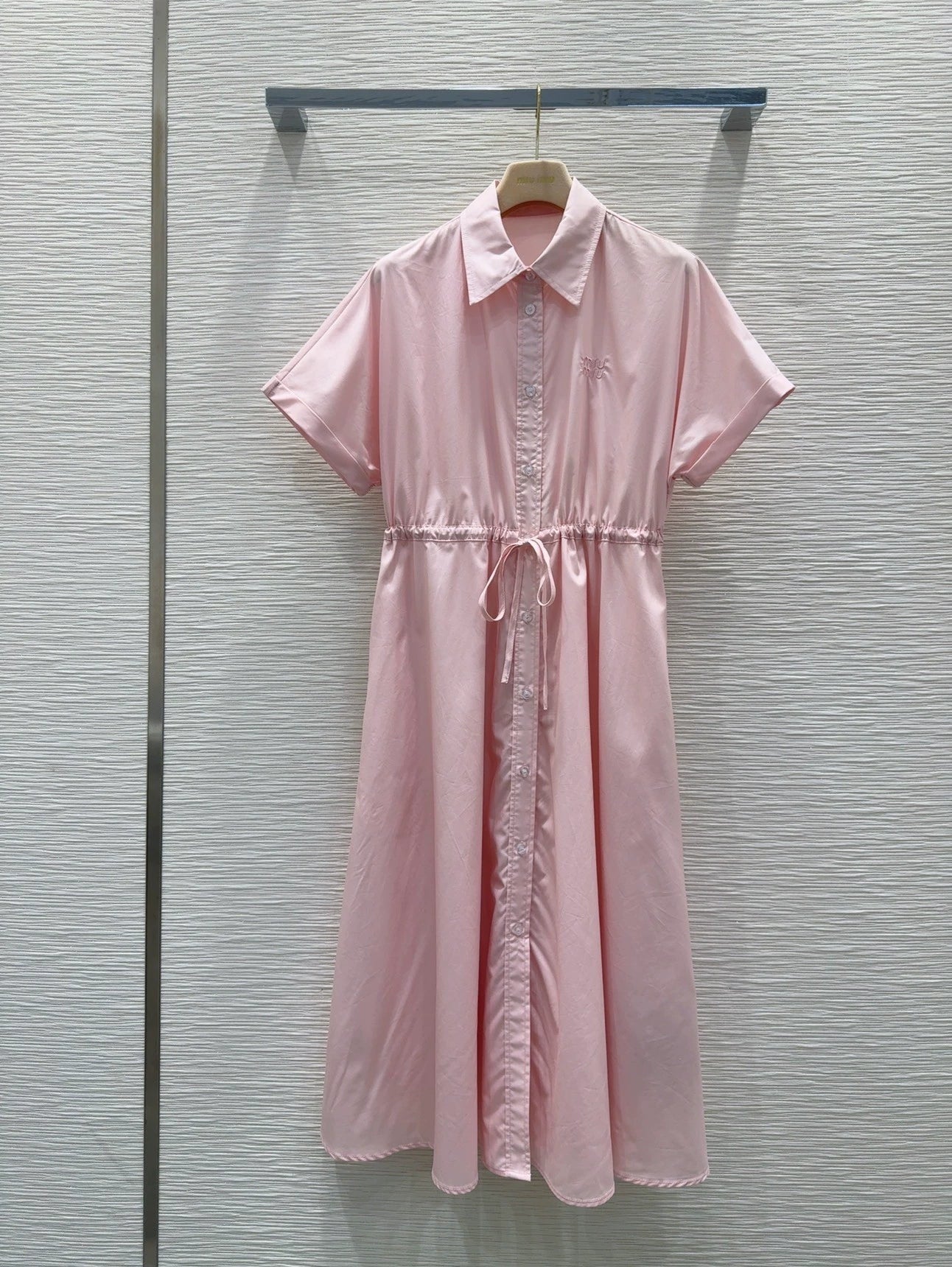 M 25 new embroidered letters tied short-sleeved shirt dresses