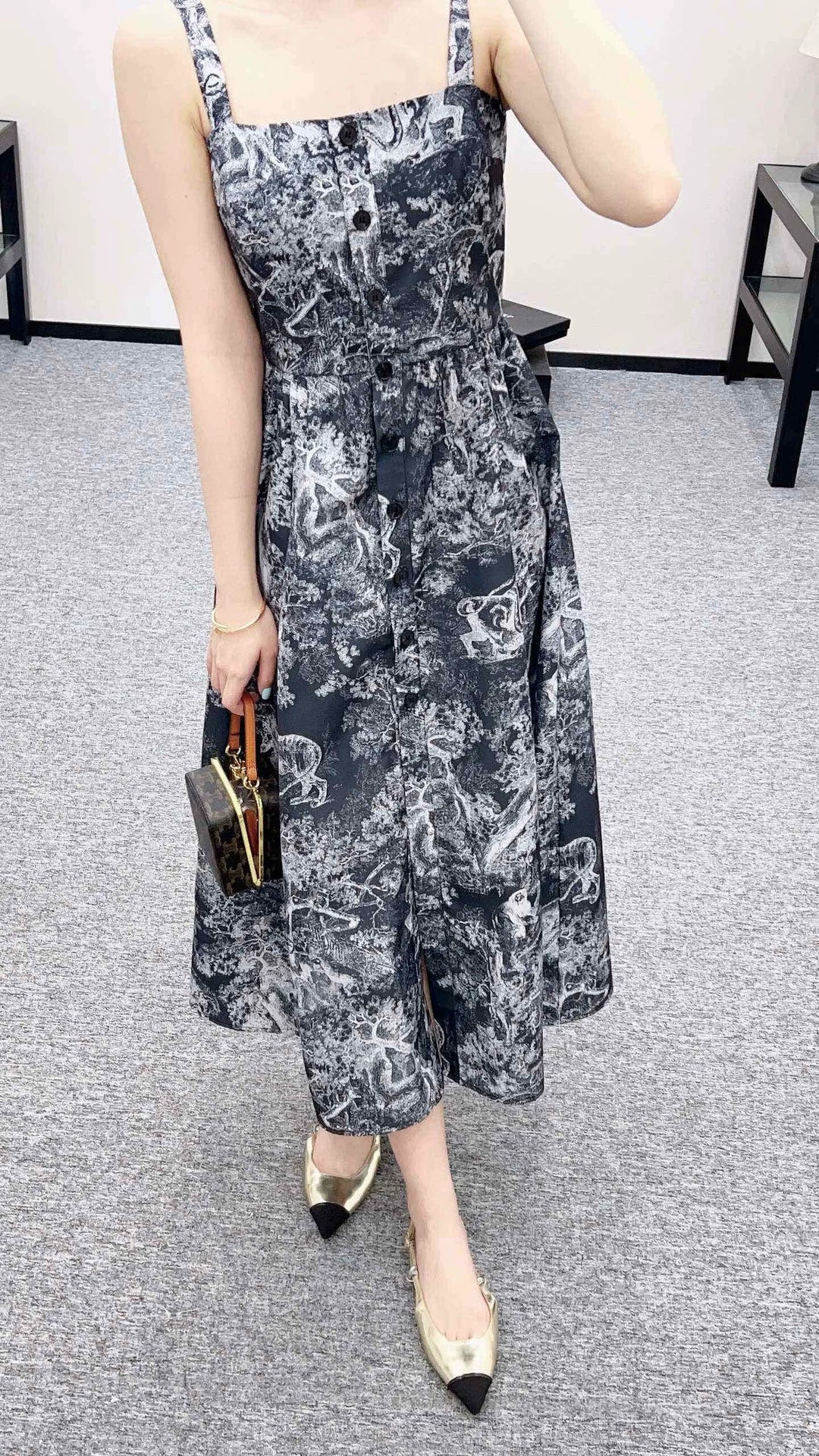 D 25 Animal jungle series print suspender dress