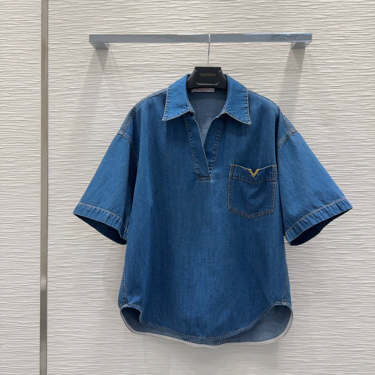 v 25 new metal buckle pocket lapel short sleeve top shorts denim suit