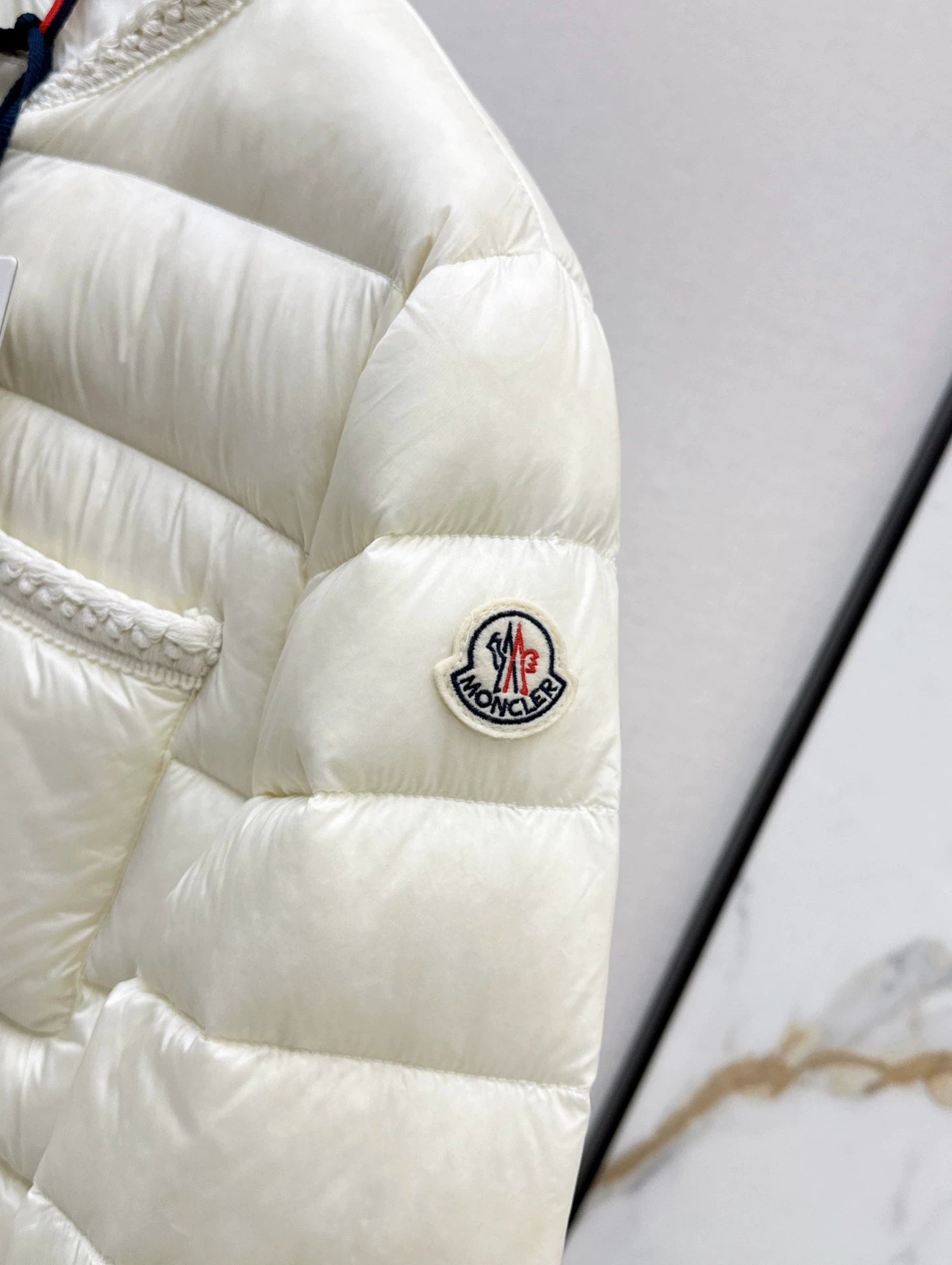 MON 25 Woven patchwork down jacket(BLAKC,NAVY,RED,BEIGI)