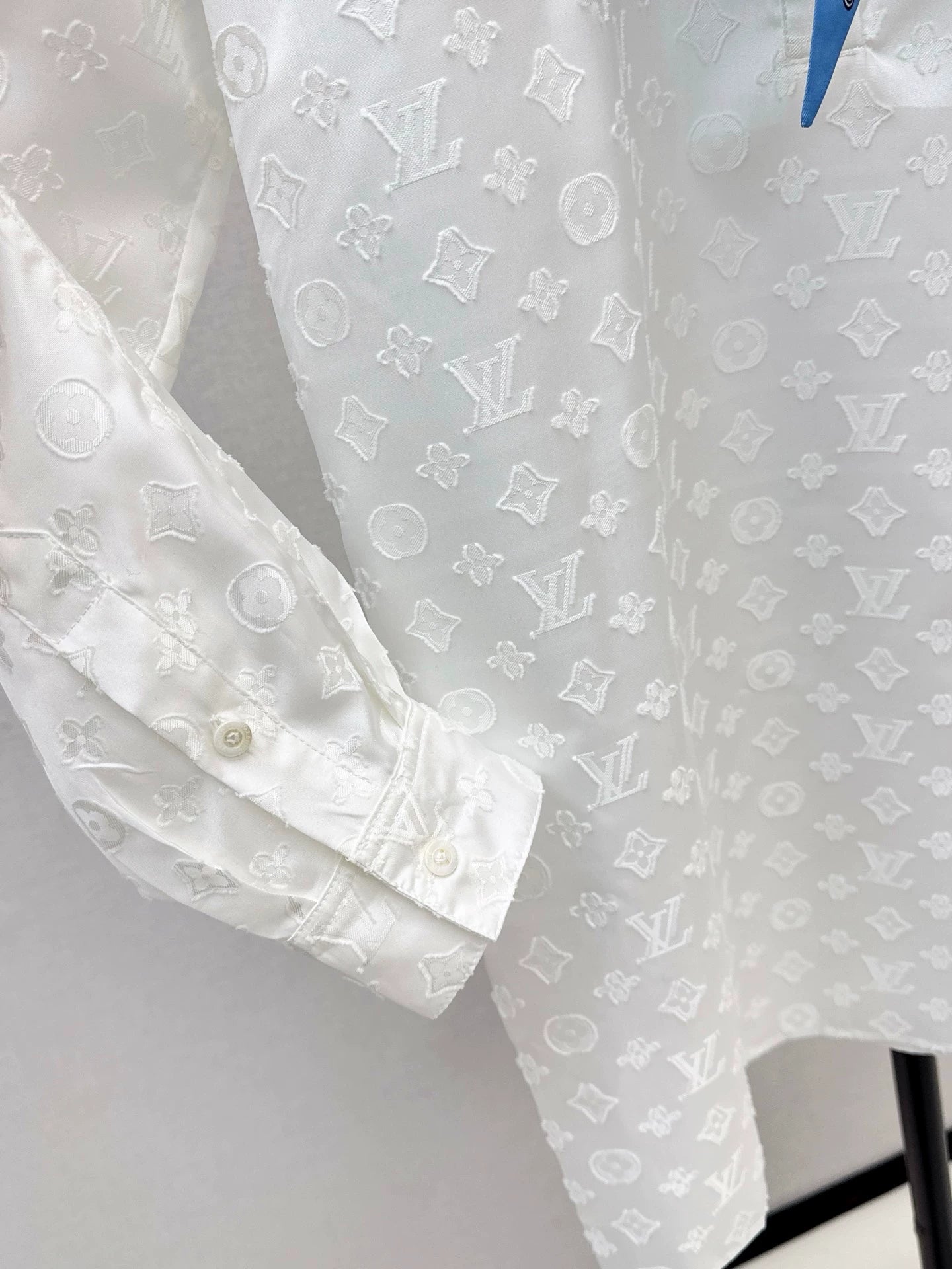 L 25 Floral shirt style dress(BLUE/WHITE)