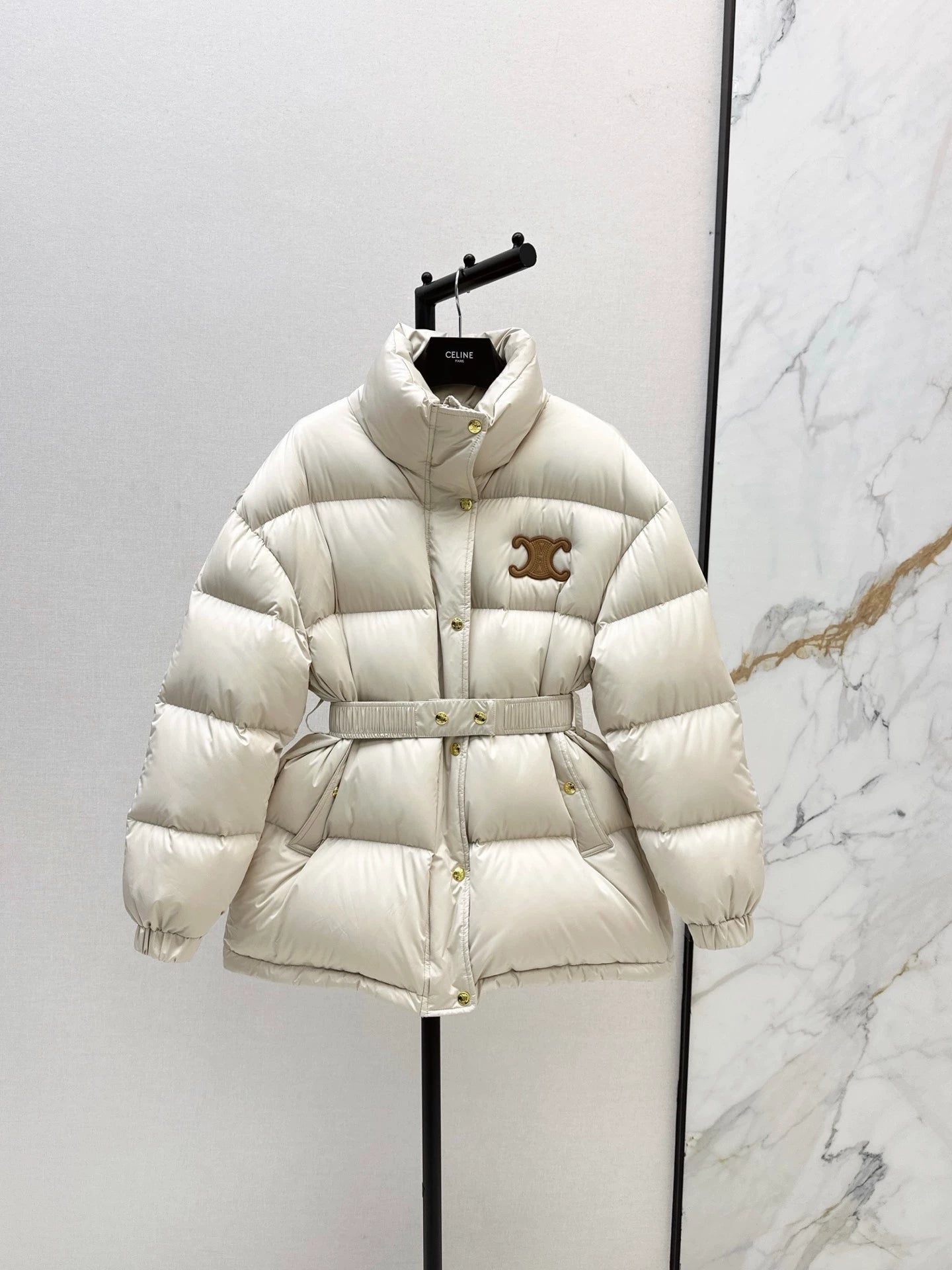 Ce 25 Stand collar waisted down jacket