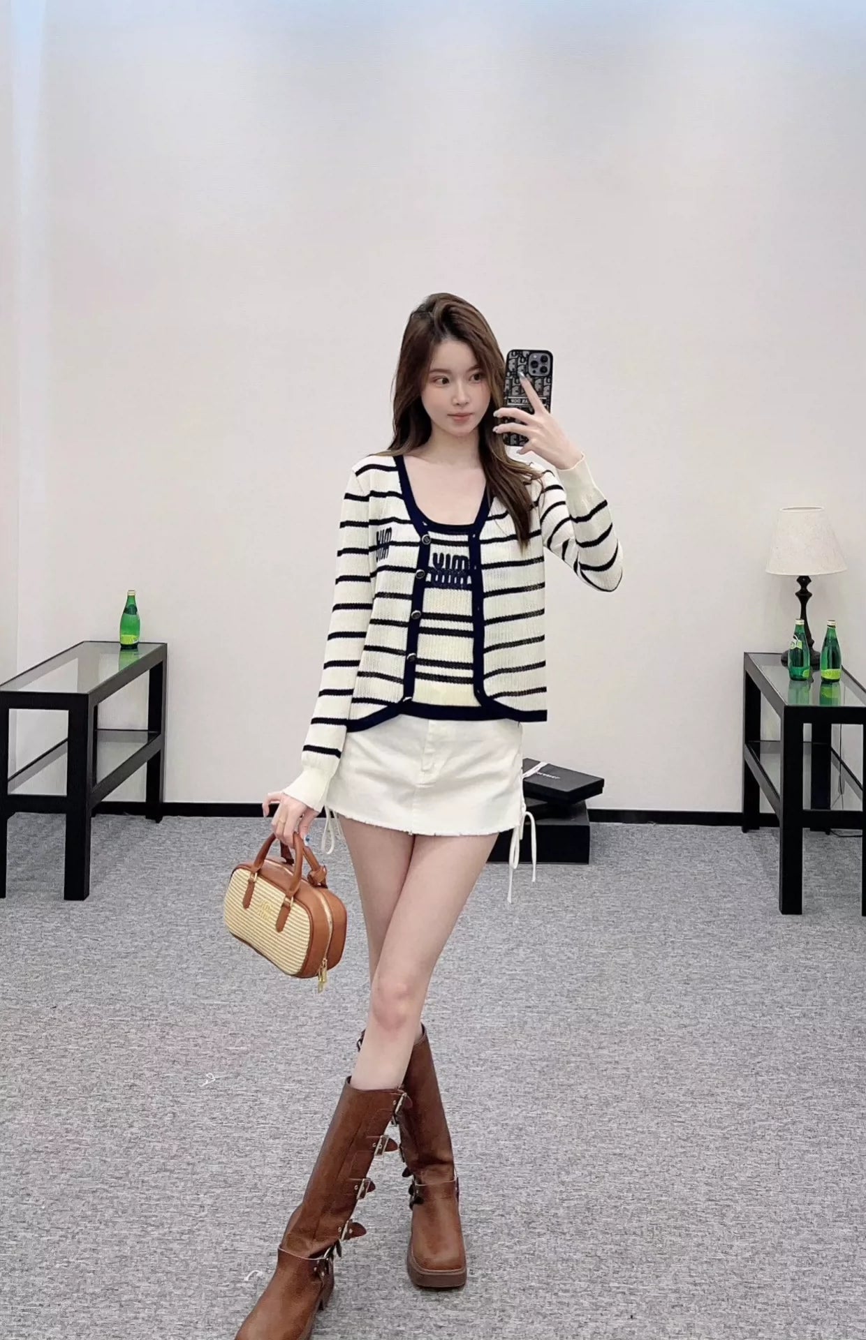 M 25 Two-piece camisole knitted cardigan