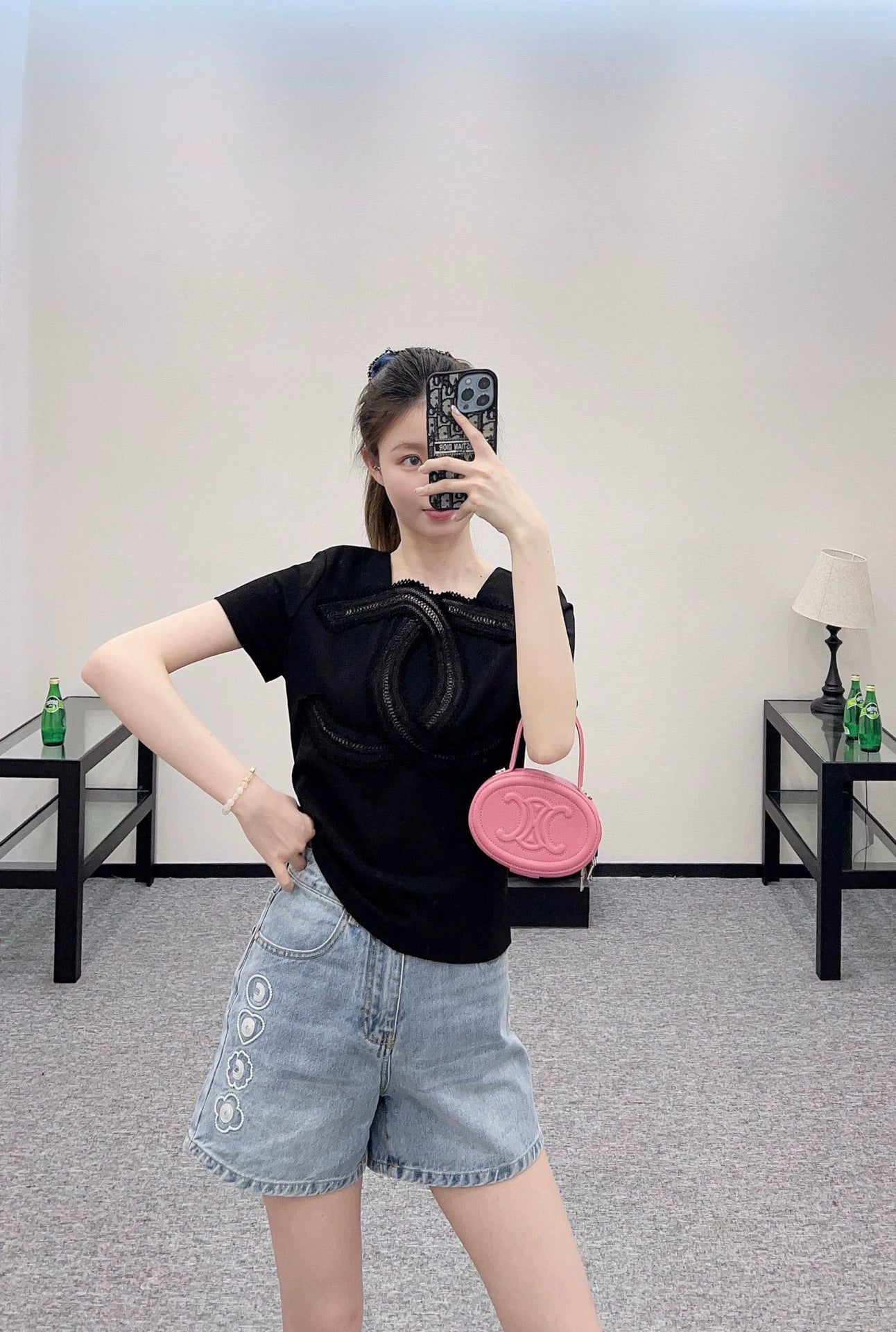 c 25 Heavy Cutout Embroidery Top