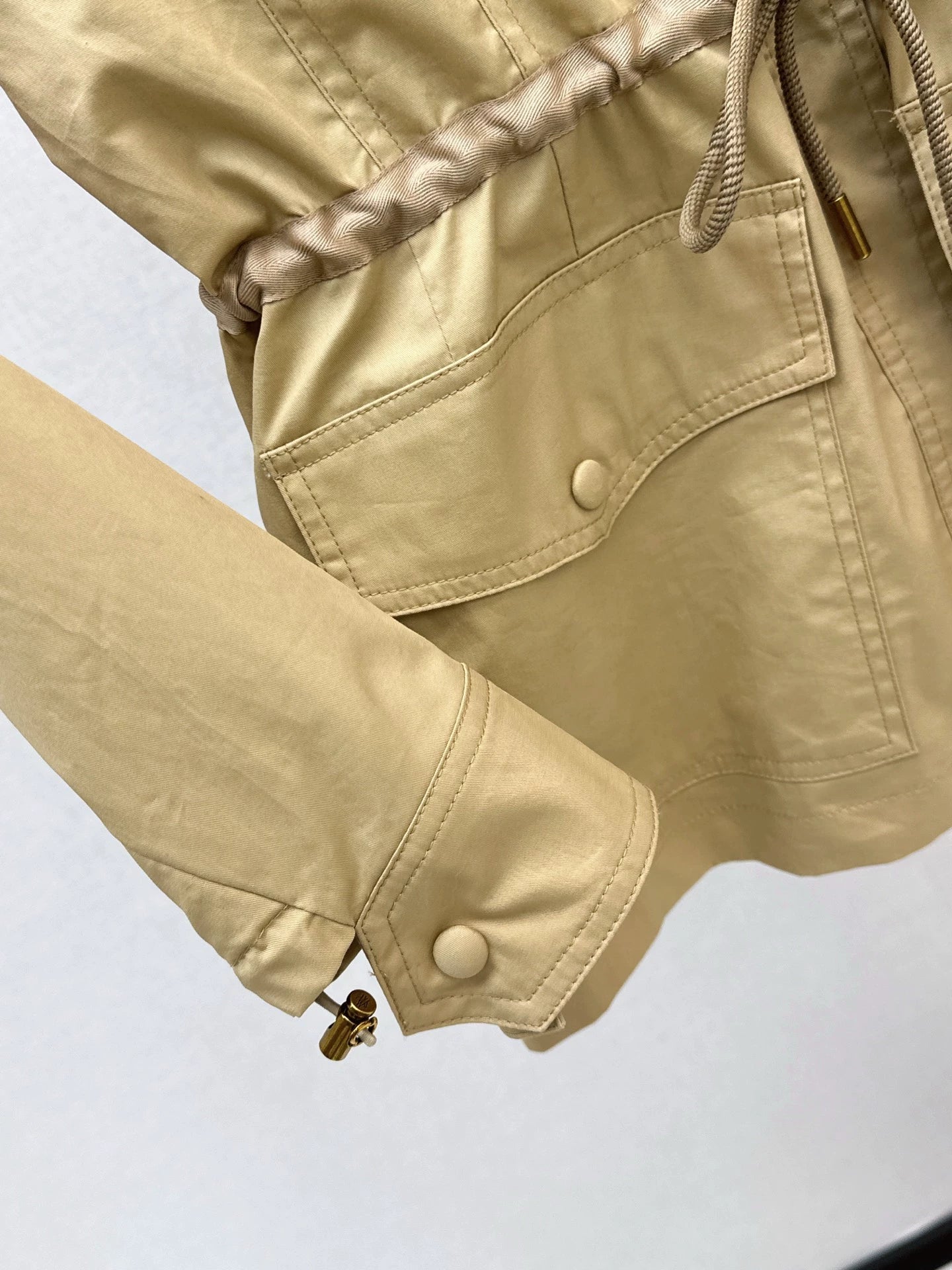 Mon 25 Collar drawstring trench coat jacket