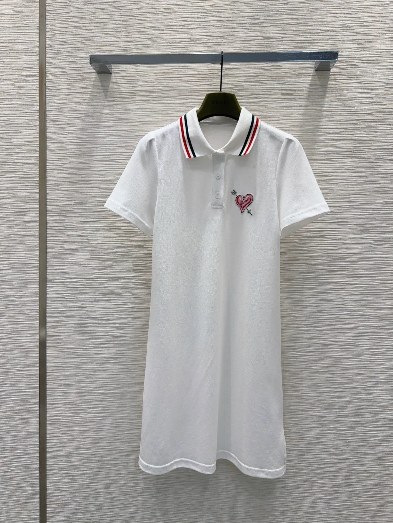 G 25 New Striped Lapel Short Sleeve Polo Dress