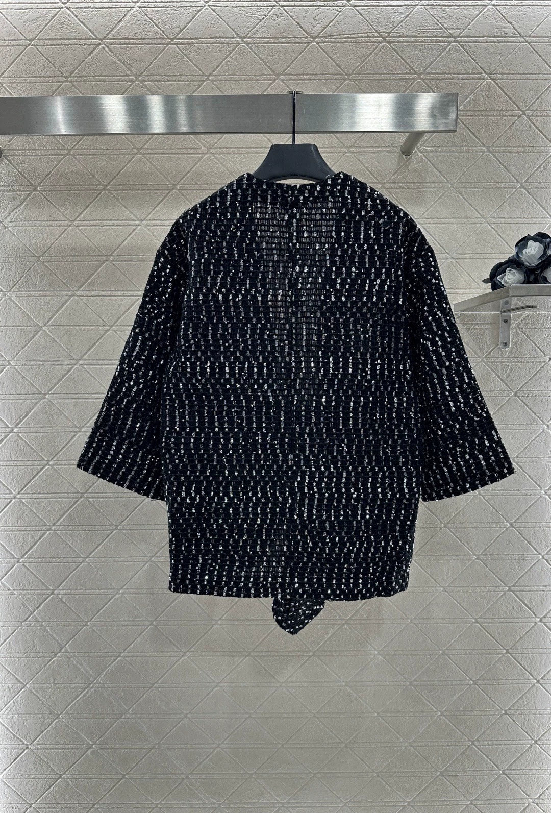 C 25 Sequined check cardigan jacket