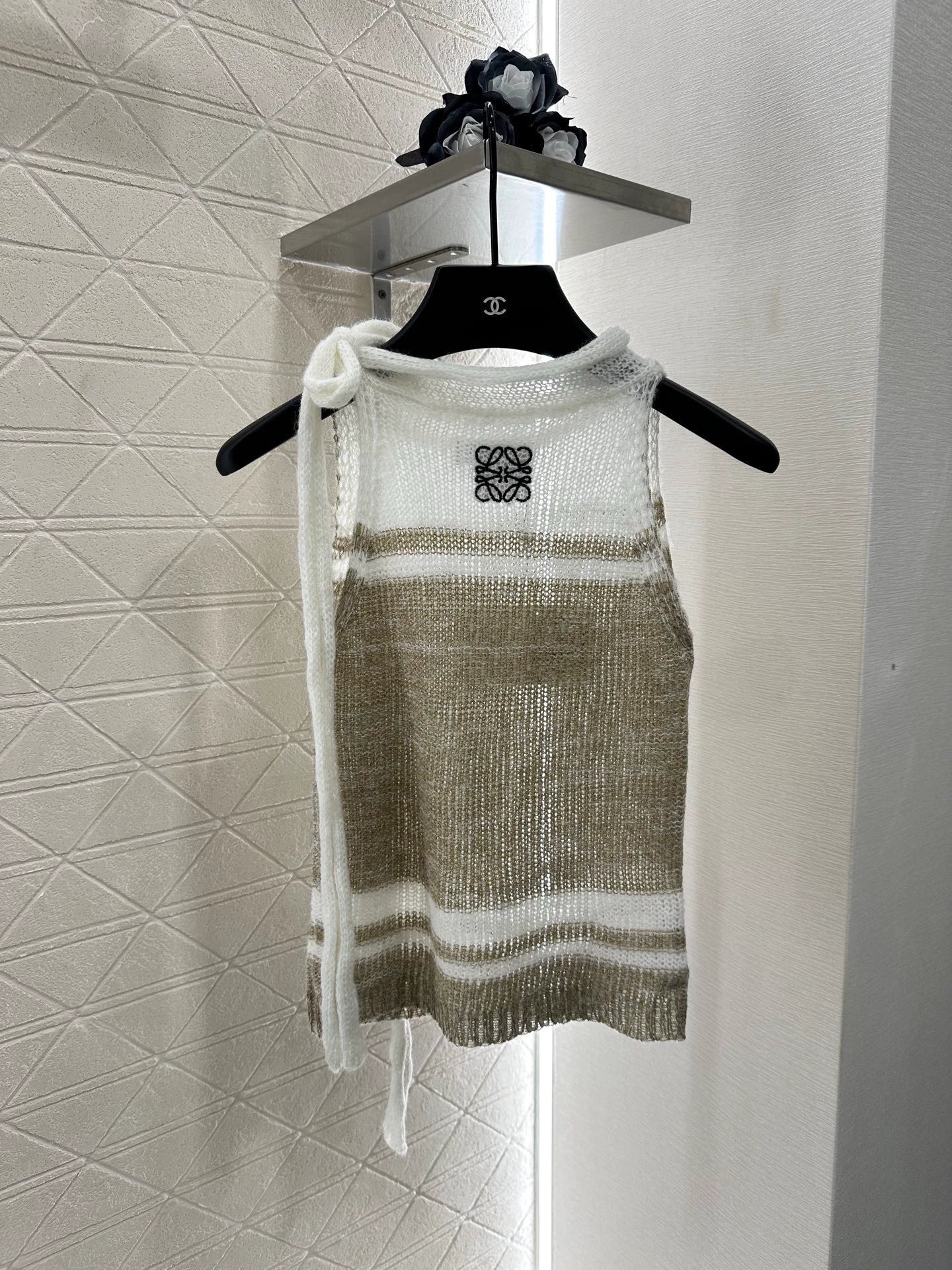 LO 25 Striped Knit Vest and Skirt Set