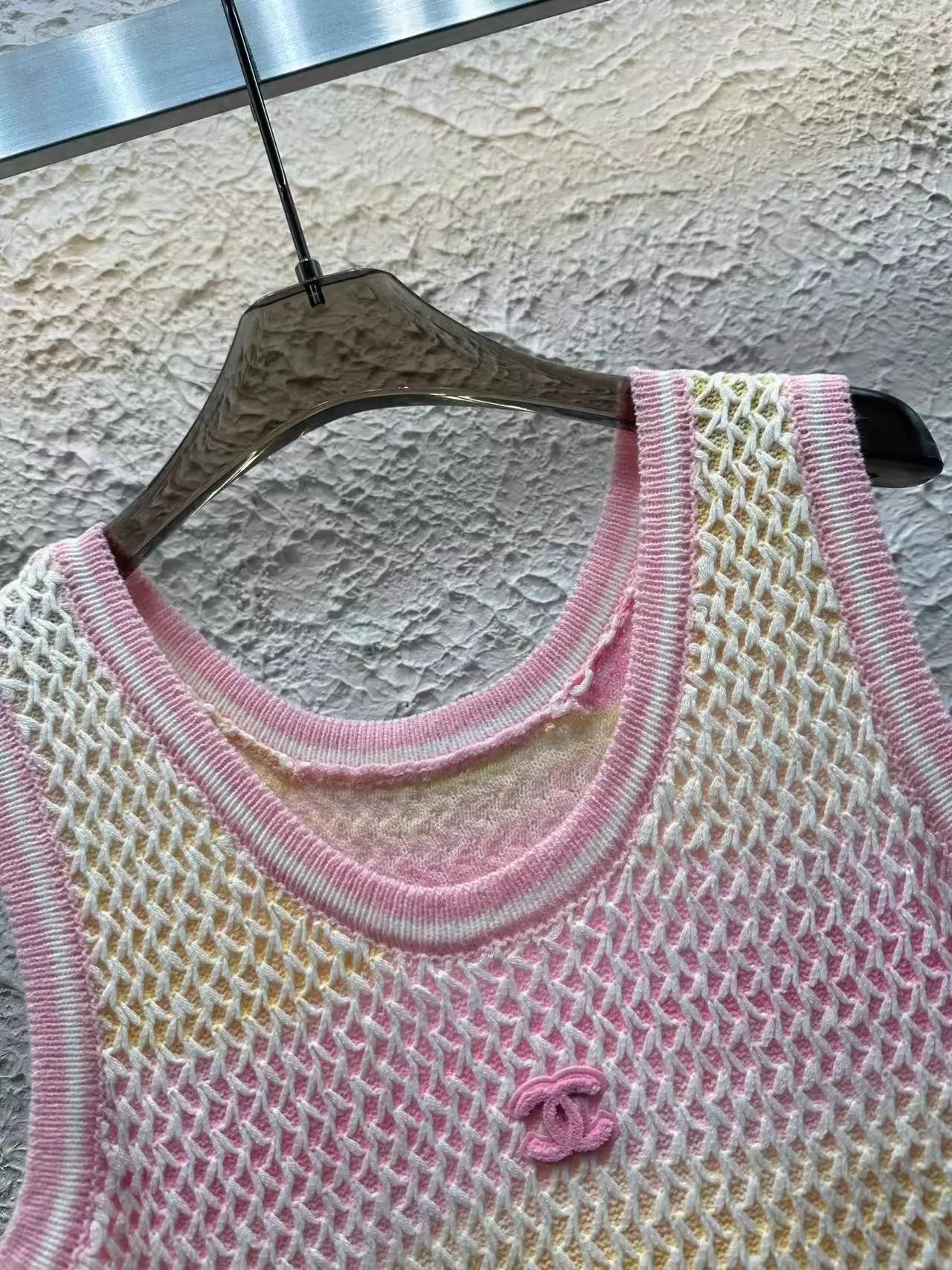 C 25 Summer Fixed Dye Colorful Yarn Knit Tank Dress