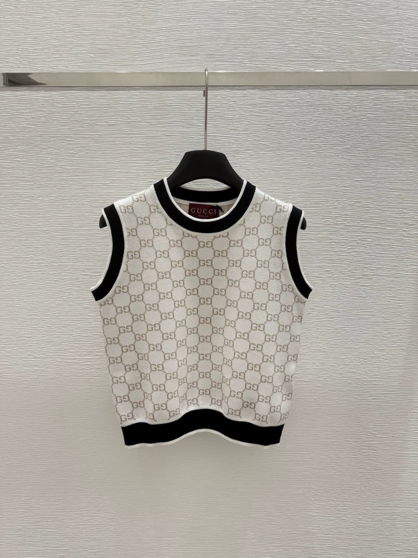 g 25 New color clashing letters round neck sleeveless knitted undershirt