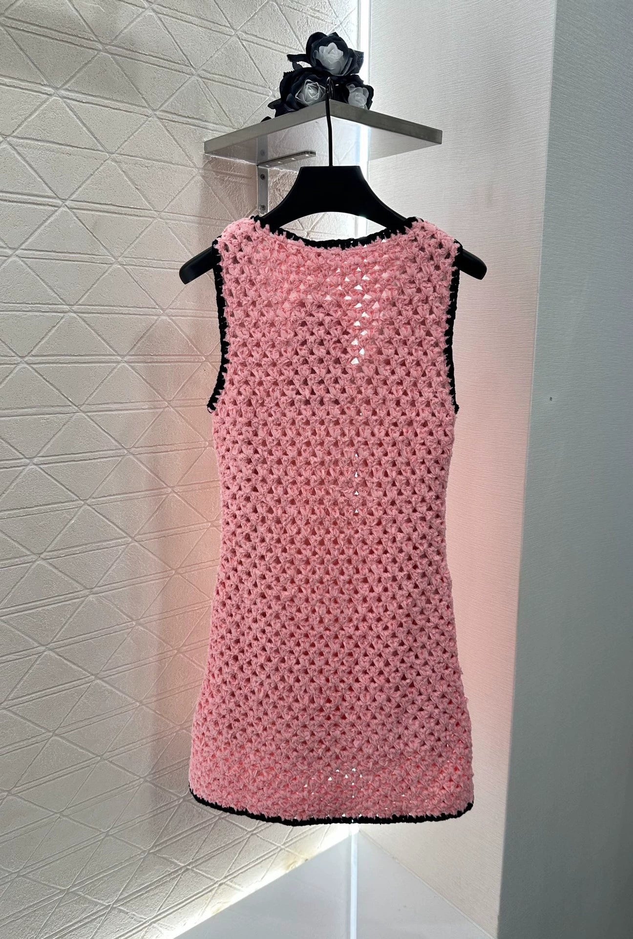C 25 Hollow Knit Vest Dress