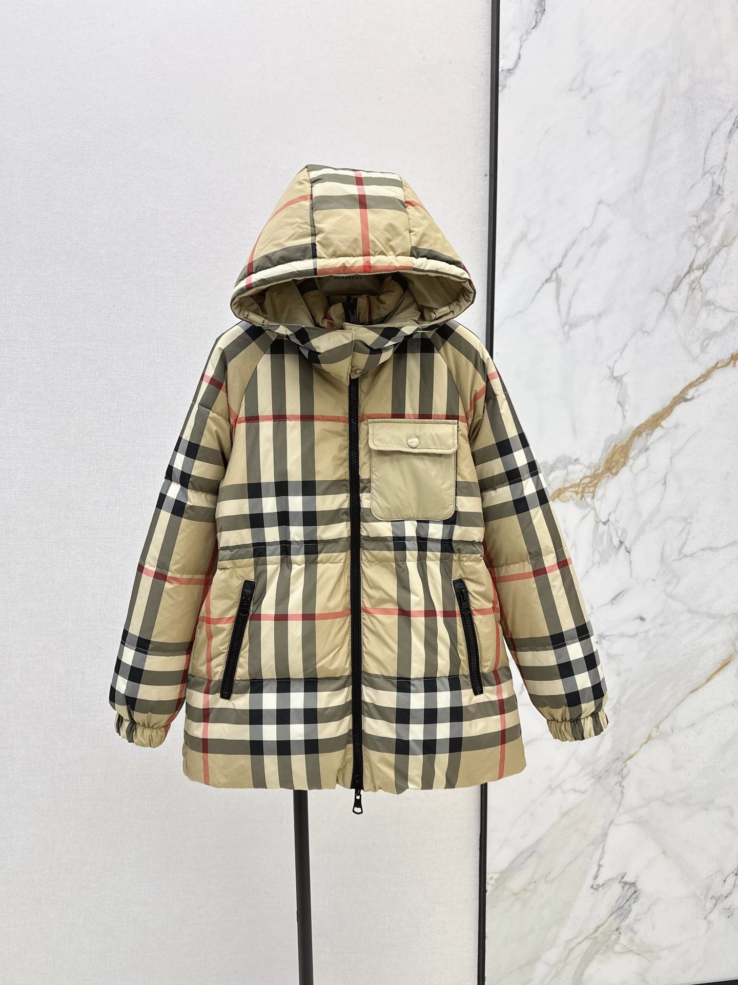 Bru 25fw Plaid double-faced down jacket