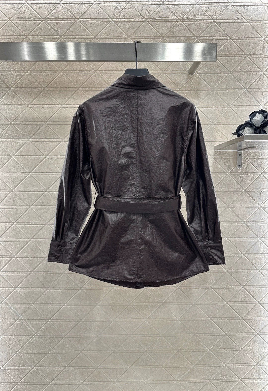 Ce 25 Waterproof leather trench coat
