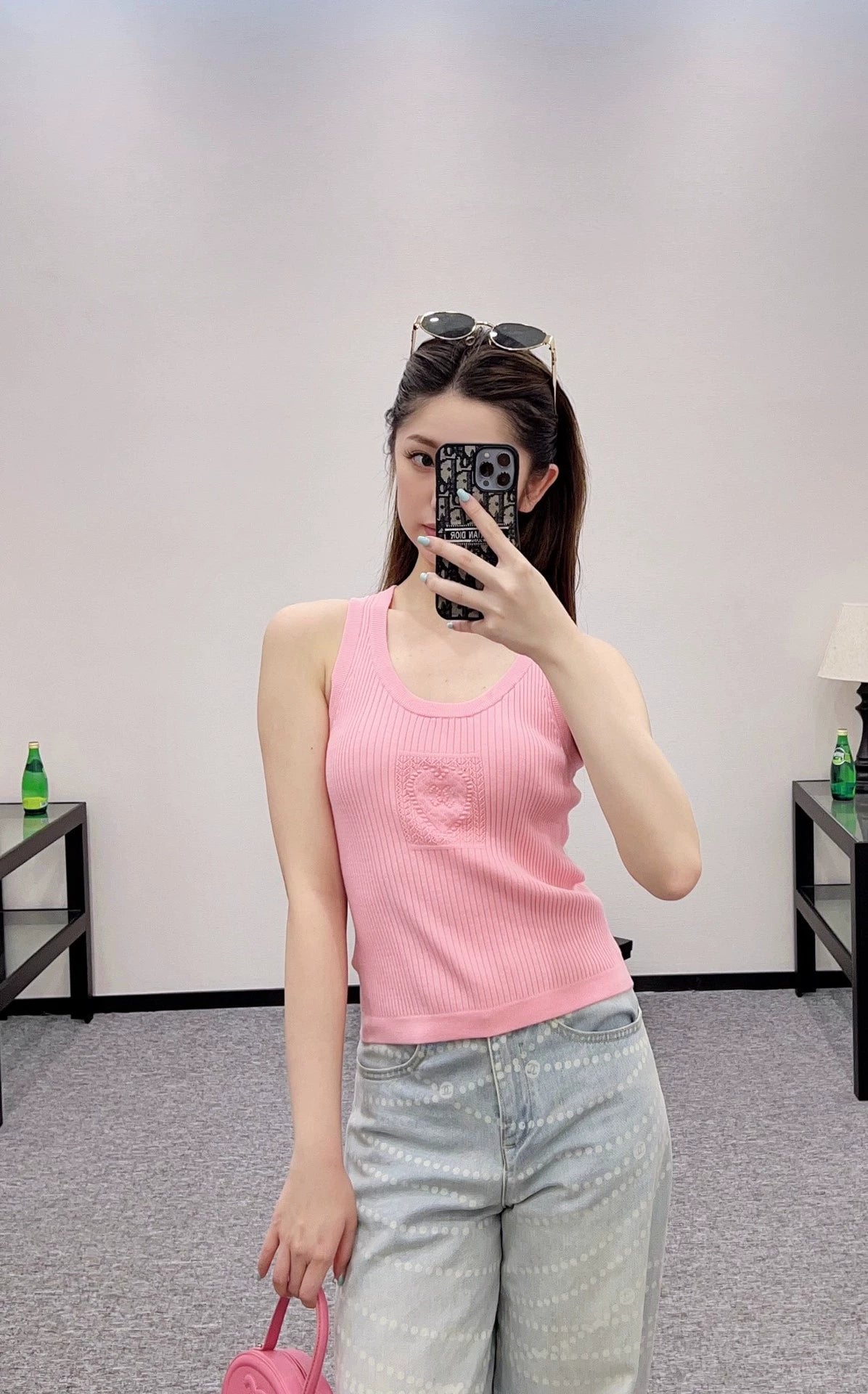 C 25 autumn and winter new product heart logo intarsia knitted vest