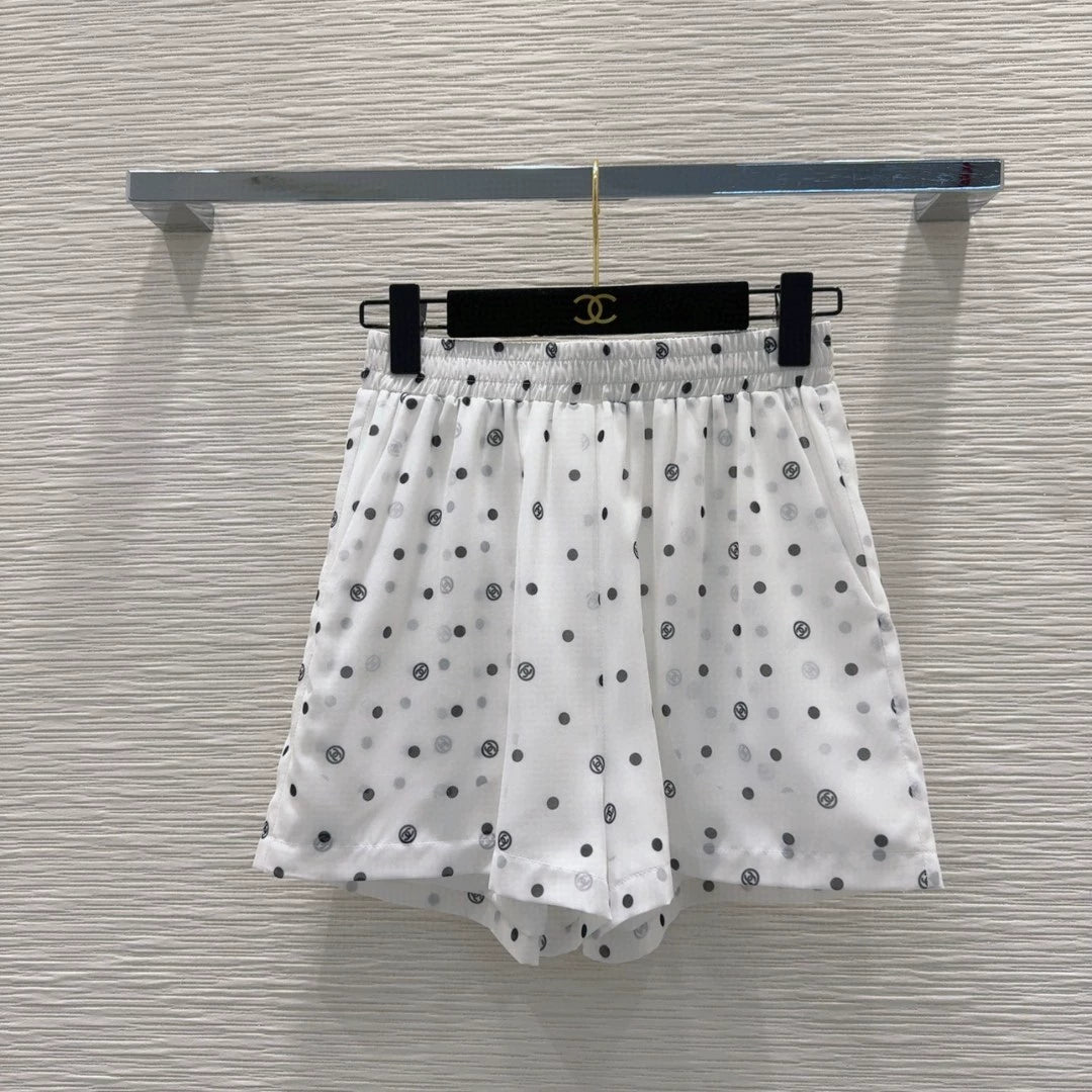 C 25 New Printed Pocket Long Sleeve Shirt Shorts Set