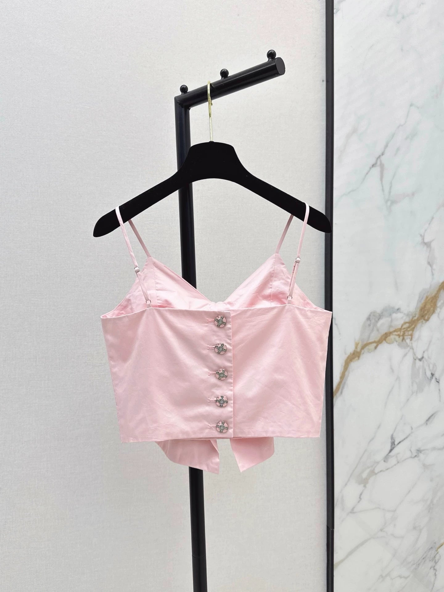 C 25 Bow-decorated suspenders(pink/white)