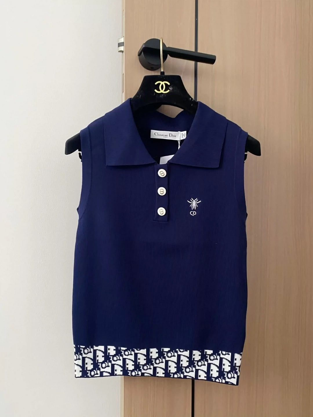 D 25 new lapel short-sleeved undershirt(white navy)