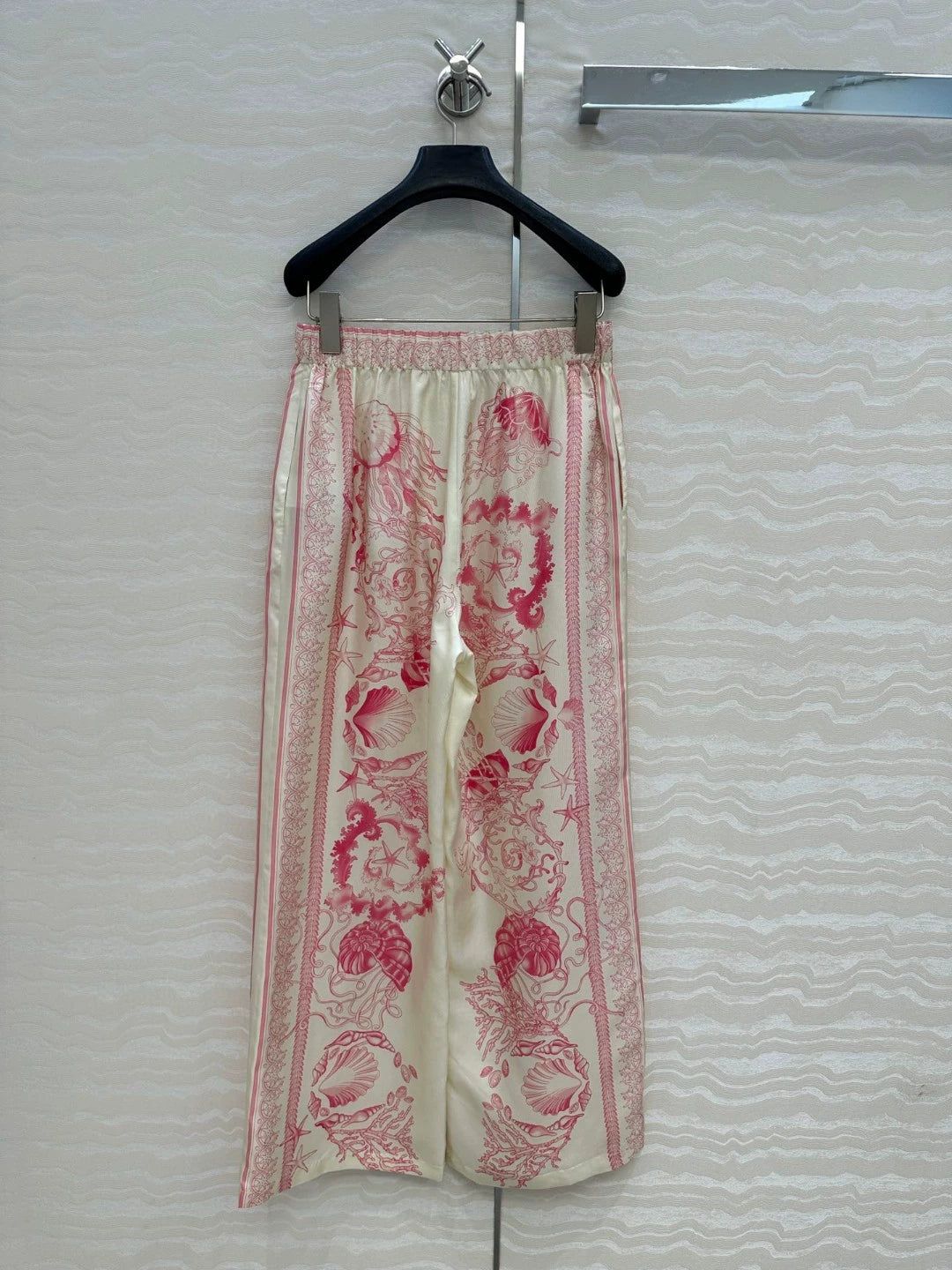 Ve 25 New Positioning Printed Silk Wide Leg Straight Leg Pants