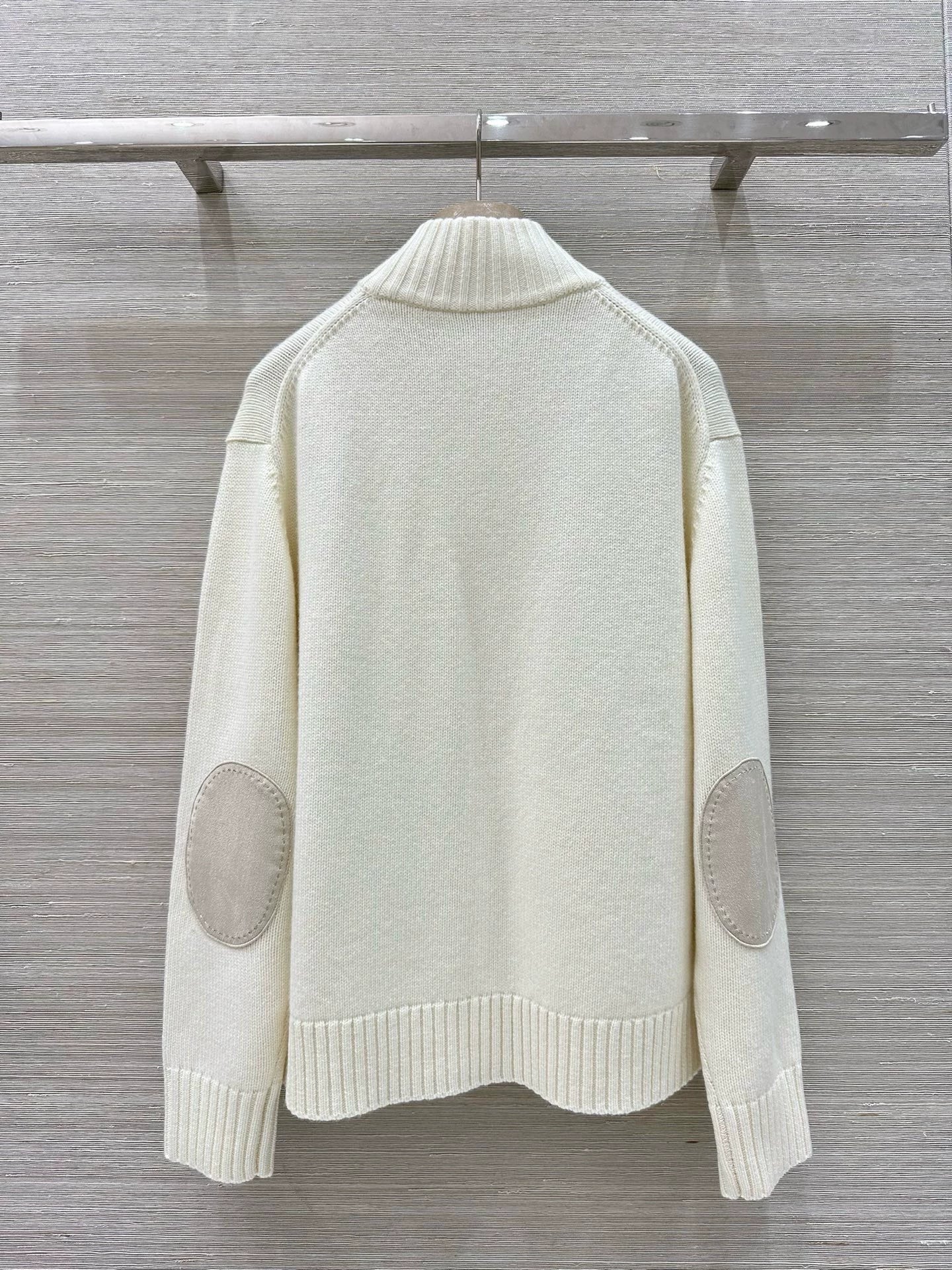 LOR 25 Autumn and Winter Lambskin Trim Leather Button Pure Cashmere Jacket