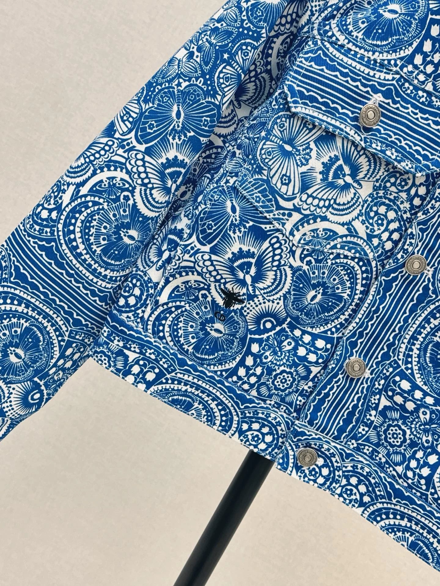 D 25 Spring/Summer New Celadon Butterfly Print Denim Collection Jacket