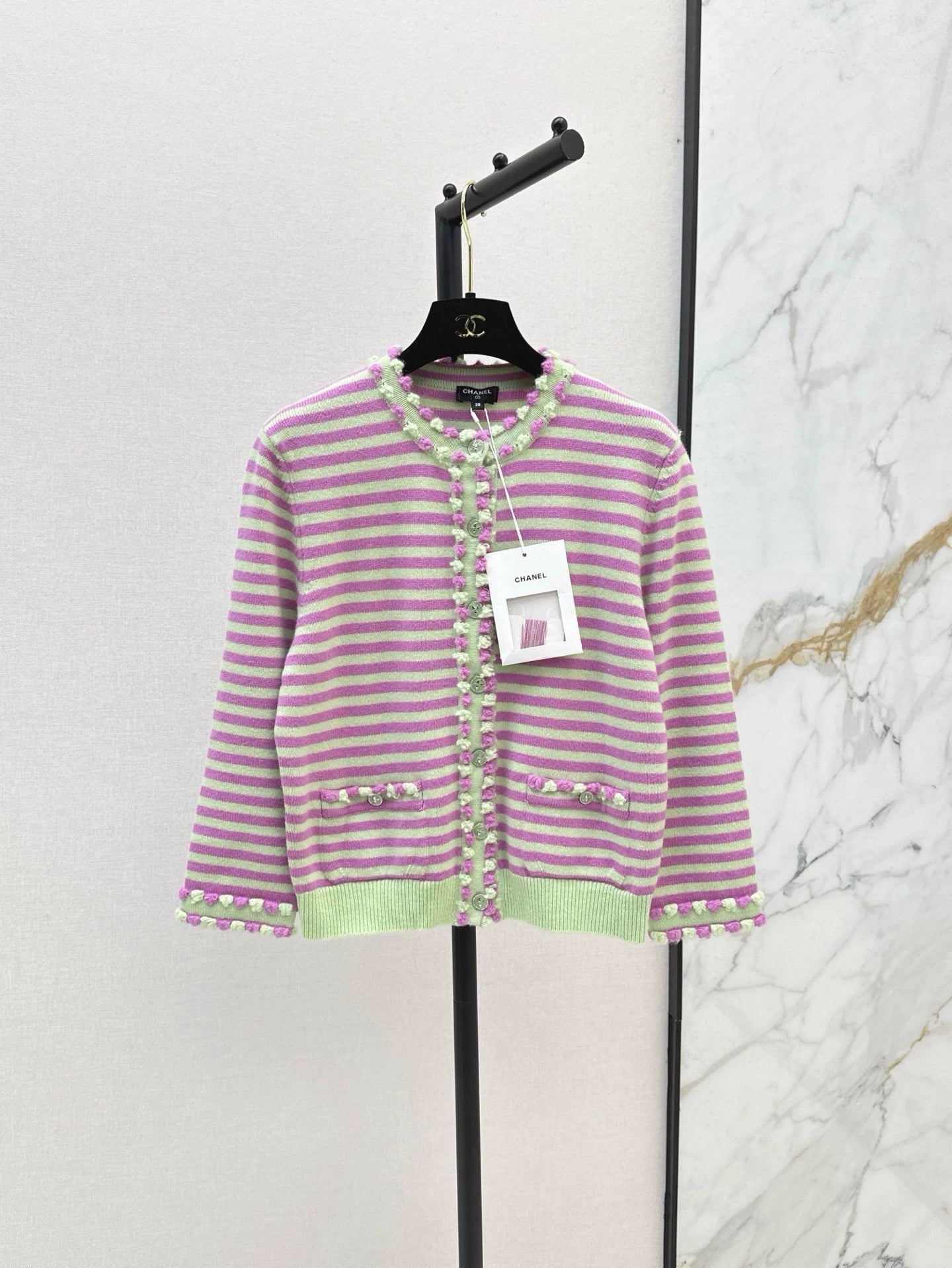 C 25 Spring/Summer New Summer Limited Stripe Set Sheath + Cardigan