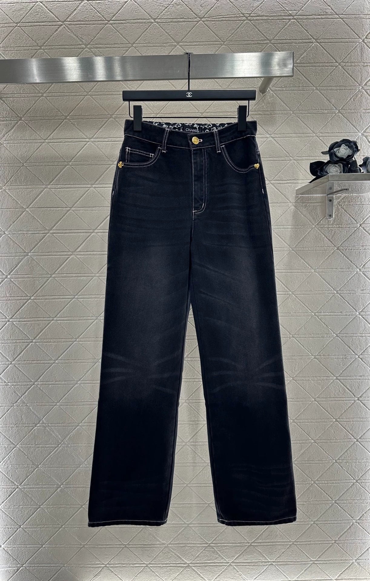 C 25 High-Rise Bleached Crinkle Jeans.