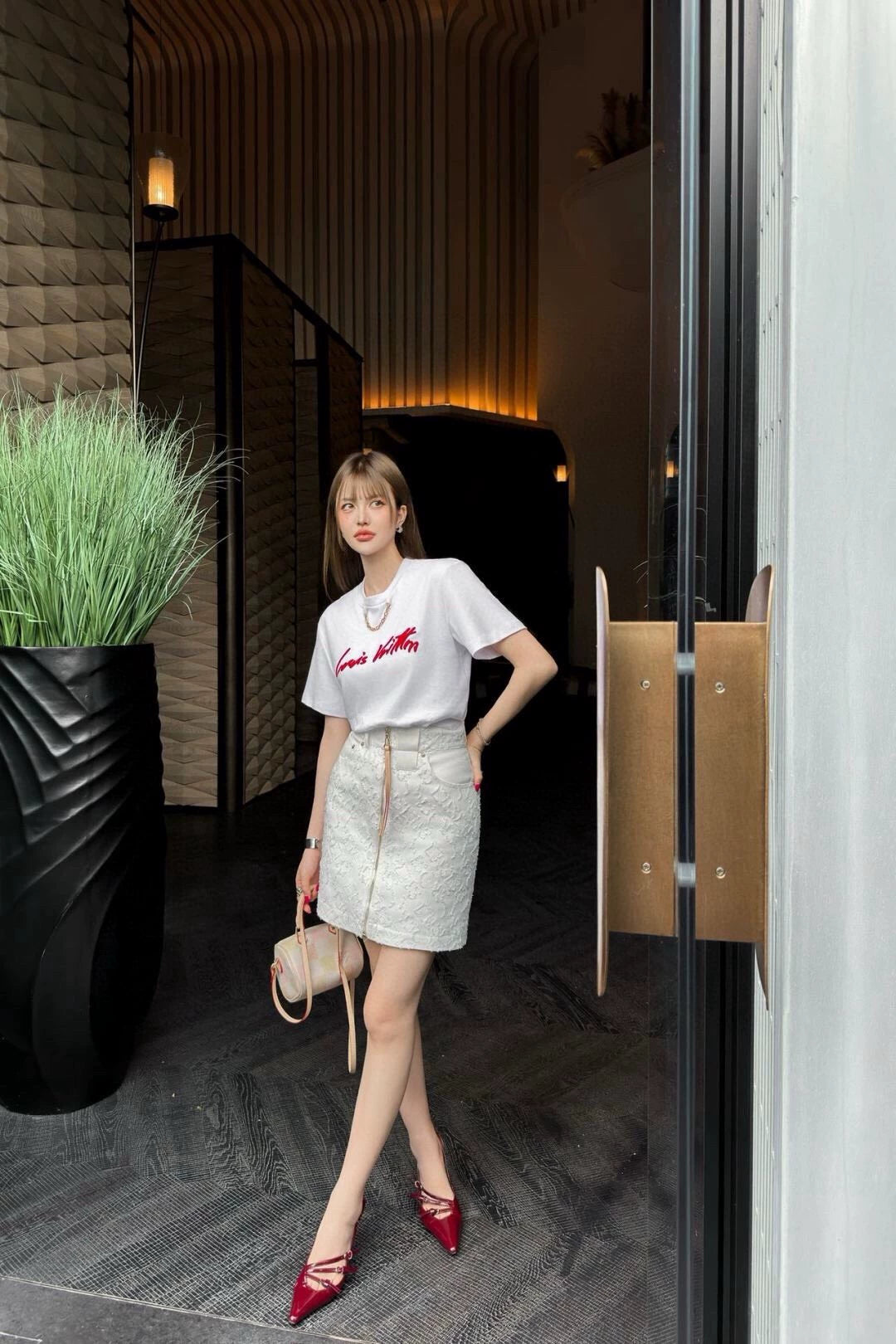 L 25 Summer New Denim Vest Skirt Set