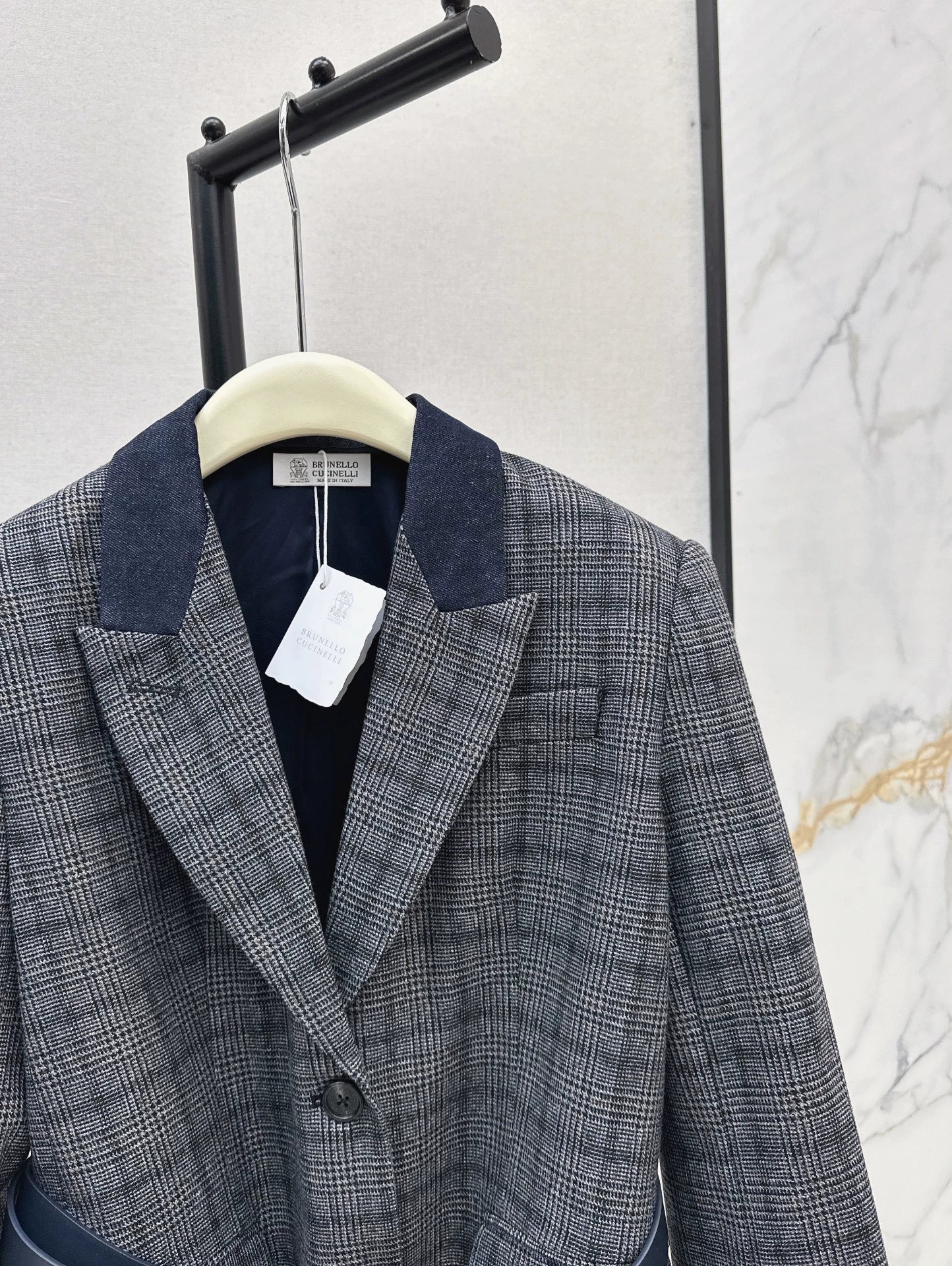 Bru 25 Blue plaid blazer