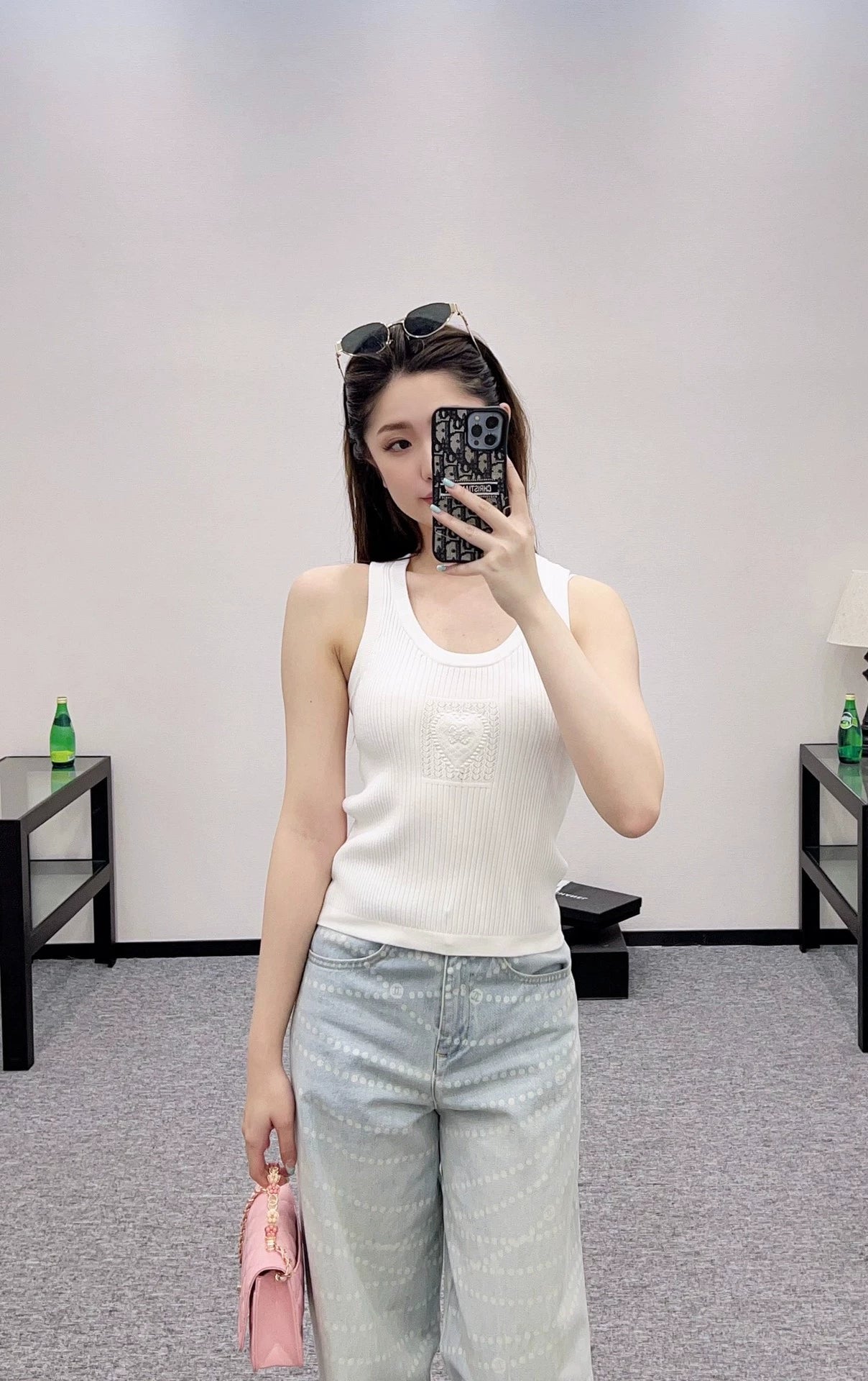 C 25 autumn and winter new product heart logo intarsia knitted vest
