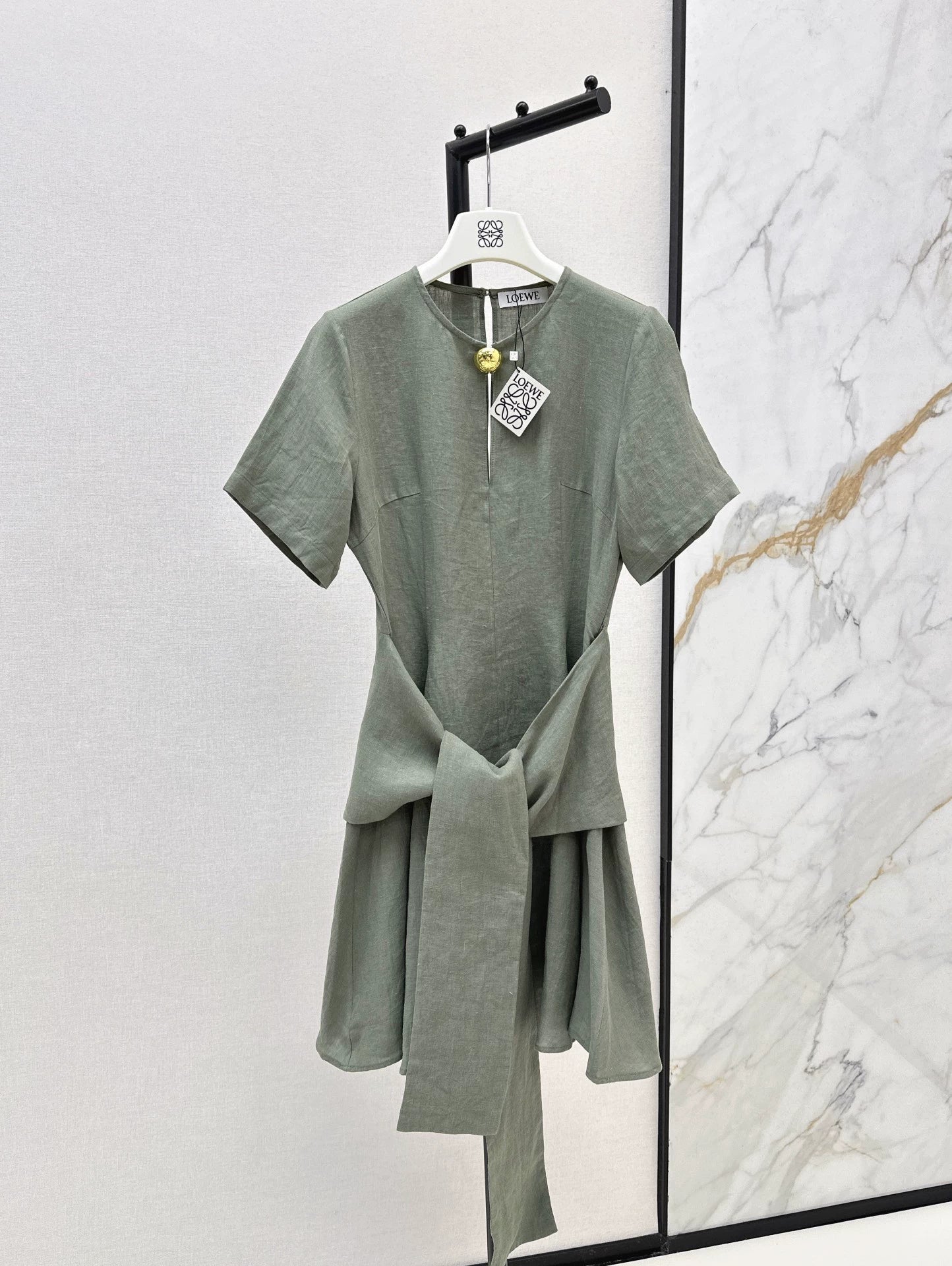 Lo 25Ss Spring/Summer French-inspired short-sleeved linen dress