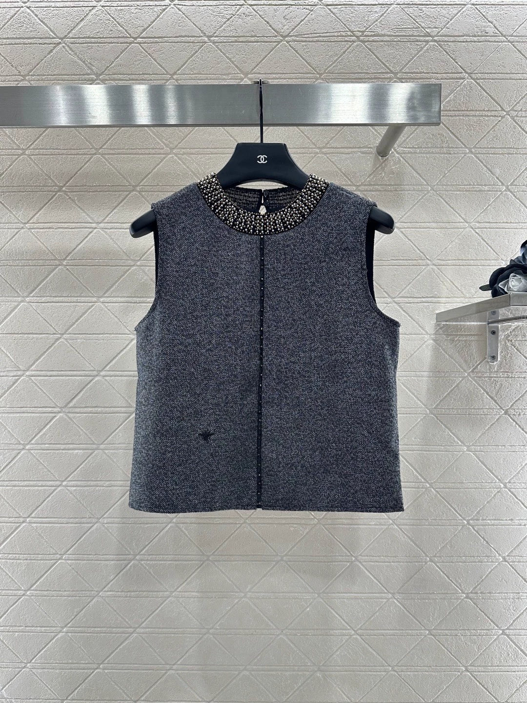 Di 25 Beaded Sleeveless Vest + Skirt Set