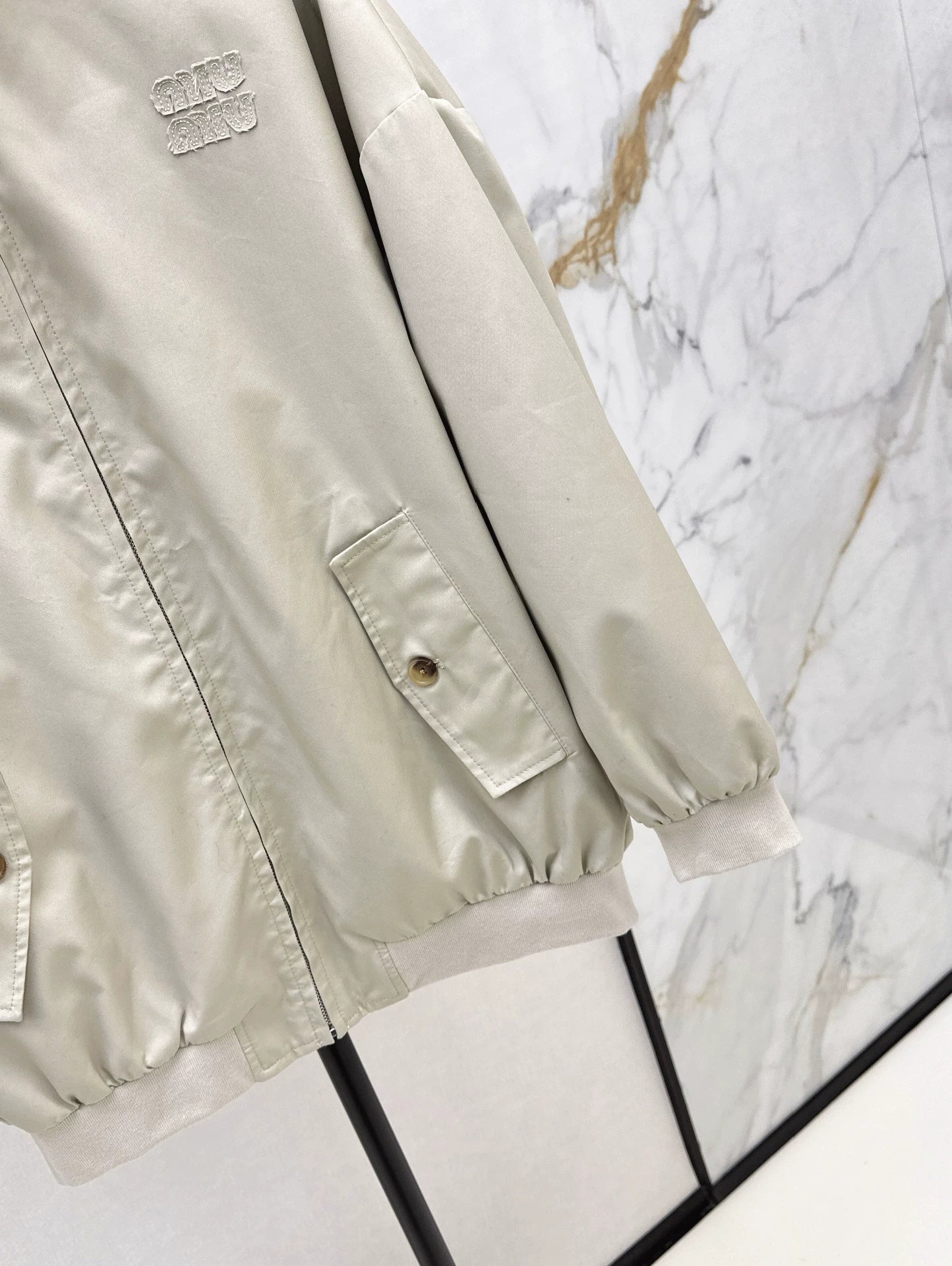 M 25Ss Fall/Winter New Khaki Contrast Red Checkered Jacket Oversized Coat