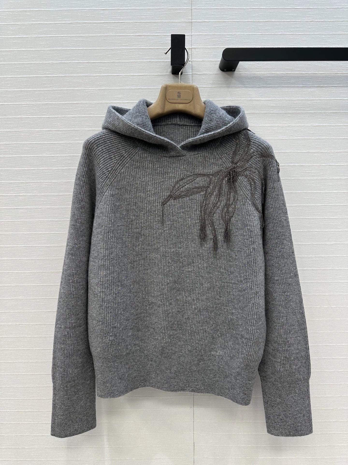 Bru 25 Fall/Winter New Floral Tassel Cashmere Hoodie