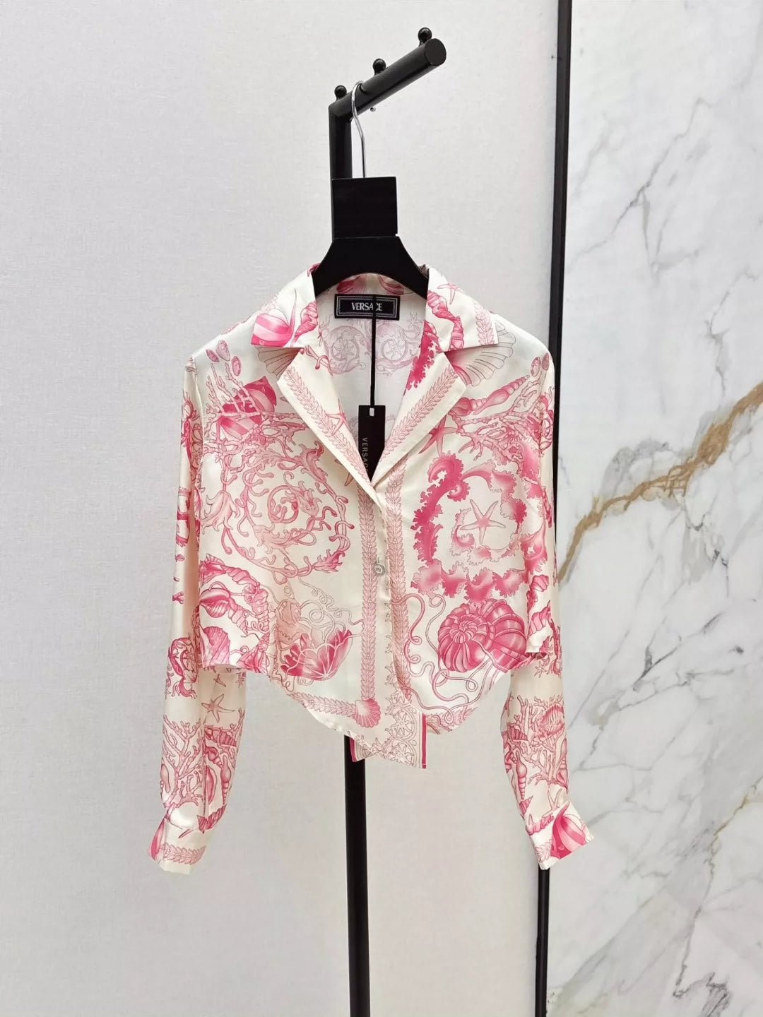 VE 25 spring and summer new goddess of beauty Venus ocean series silk short shirt + shorts set