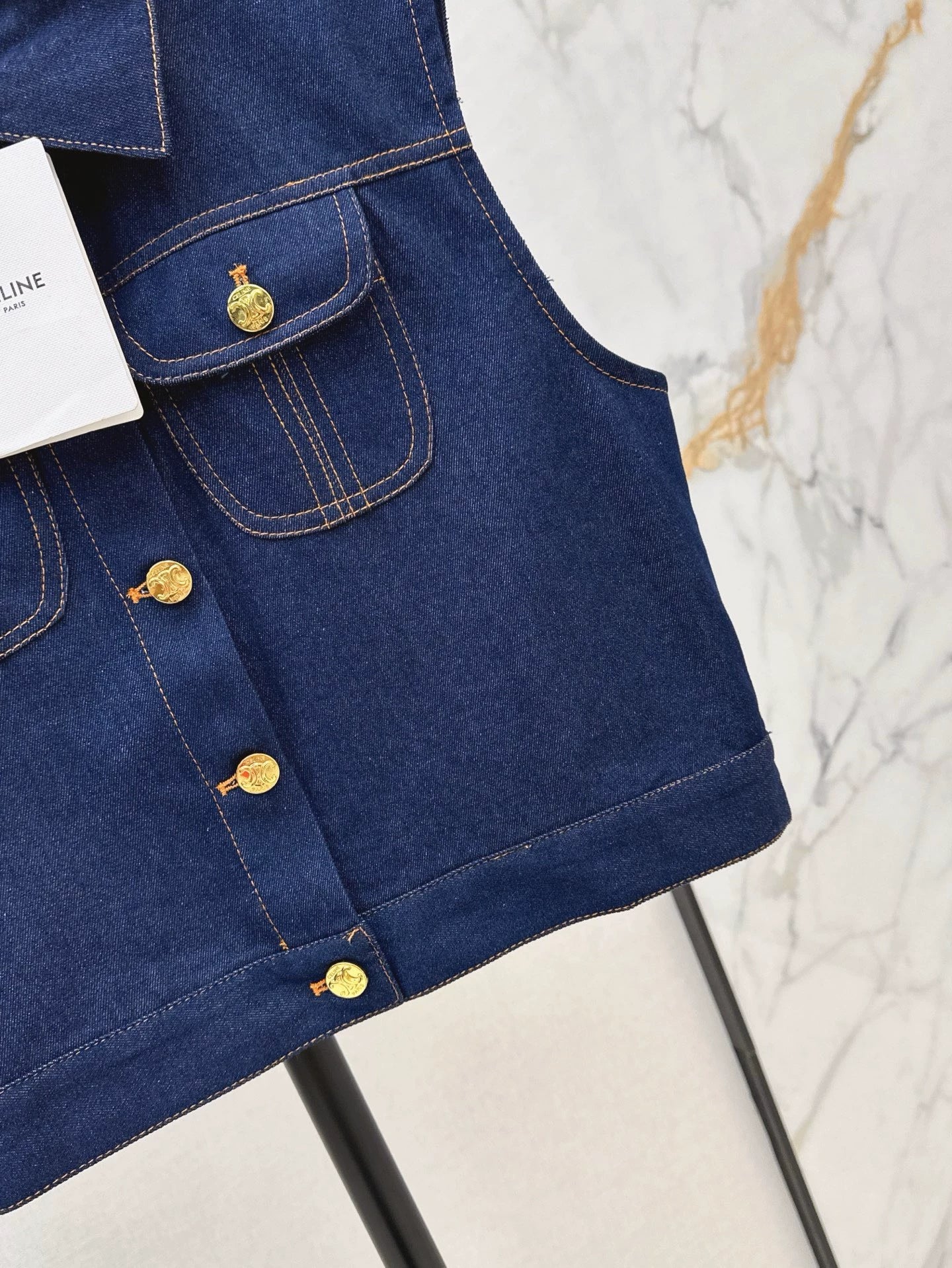CE 25 Spring/Summer New Double Pocket Denim Vest Jacket