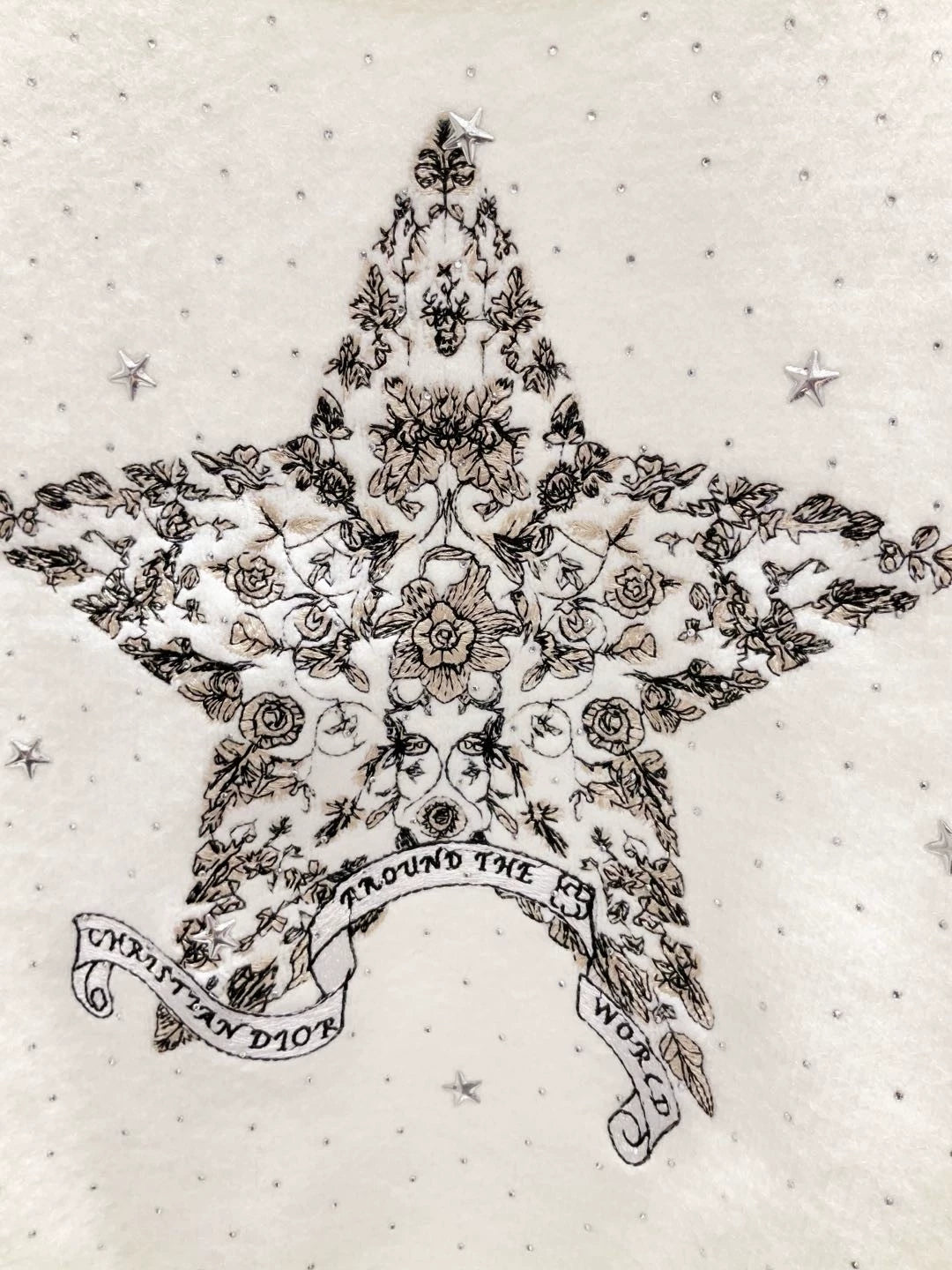 D 25 new style starry sky hot diamond five-pointed star embroidery round neck long sleeve knitted top