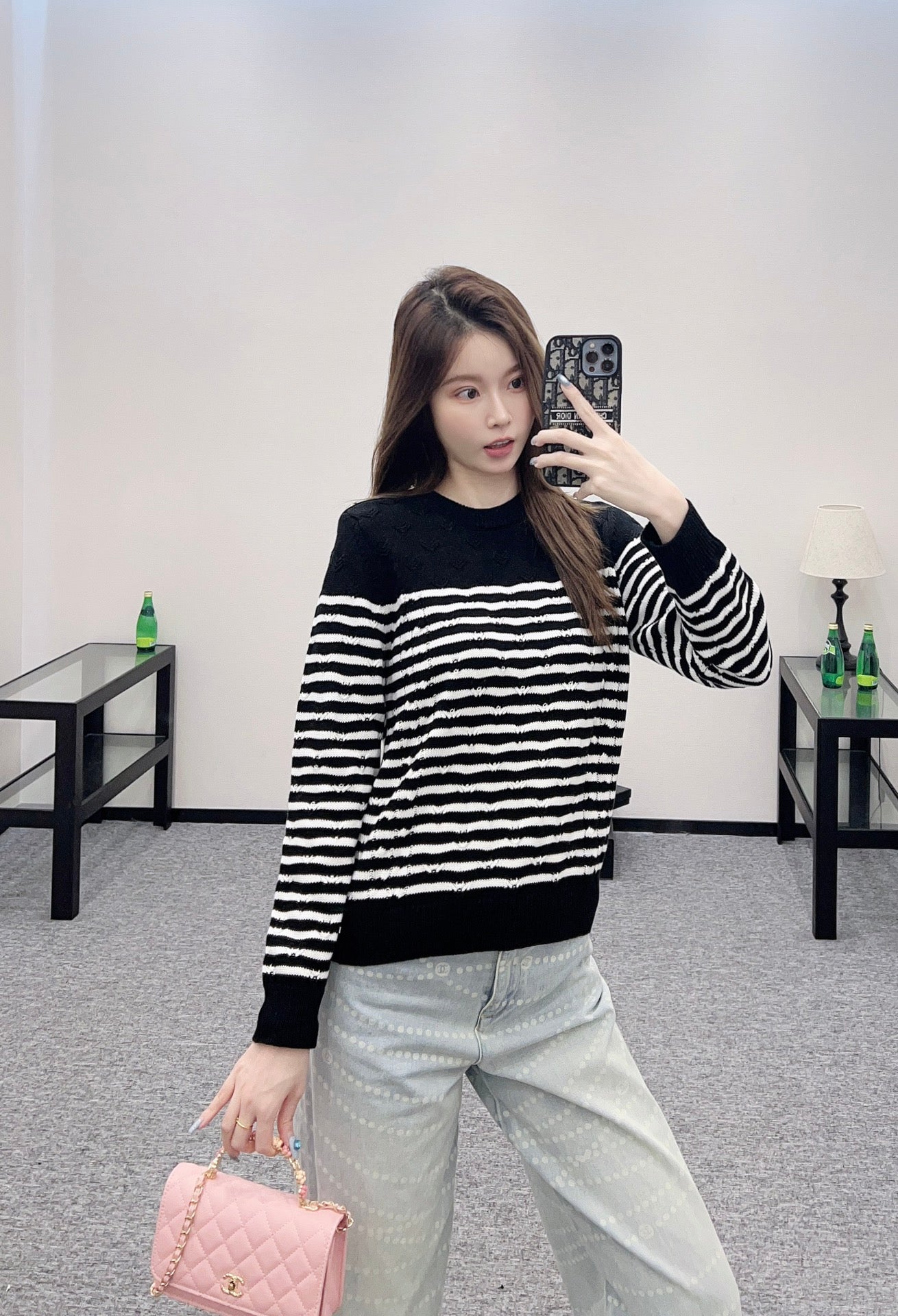 C 25 Striped Knit Pullover Sweater