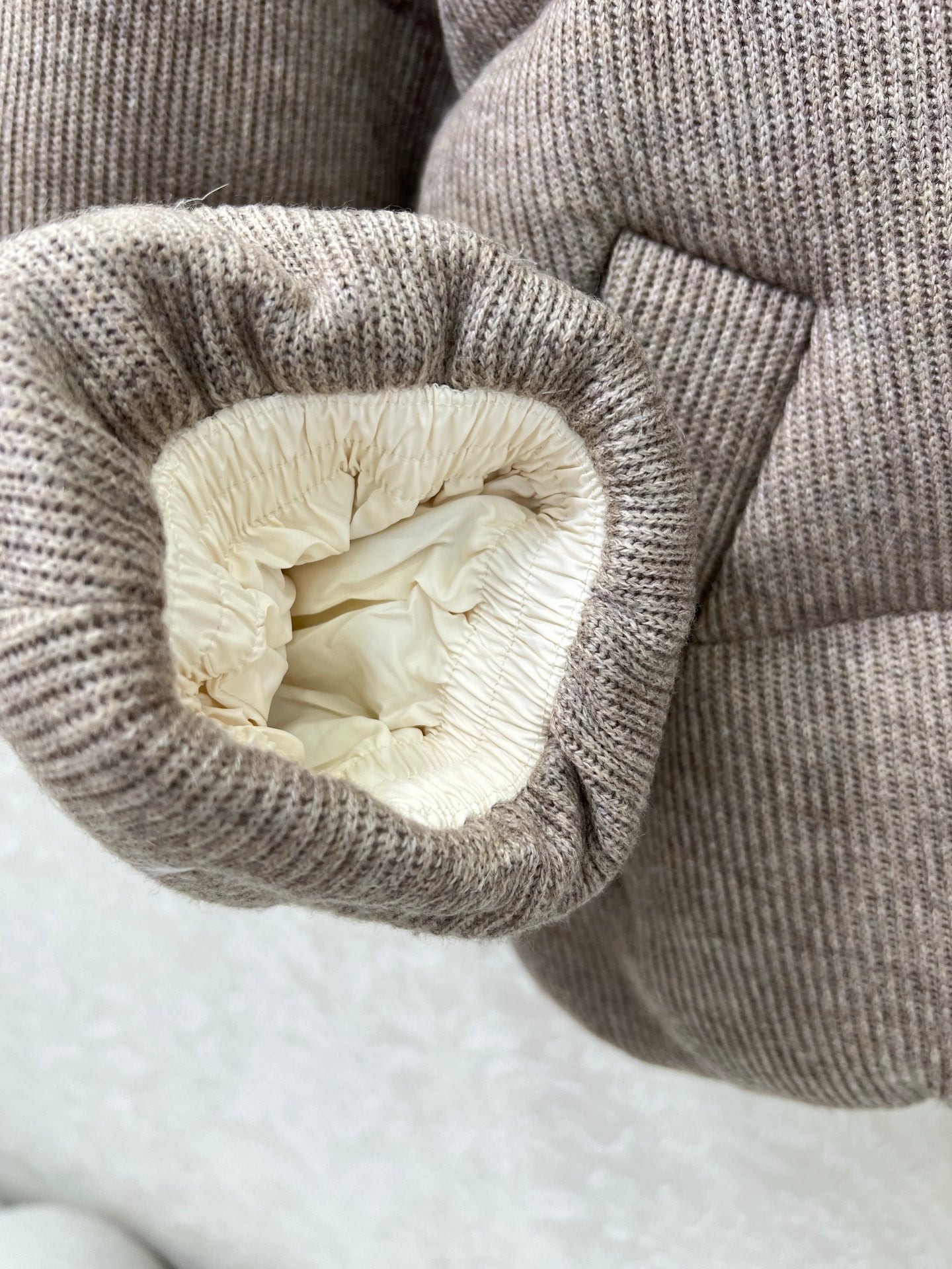 Bru 25 Cashmere fabric + white goose down down jacket