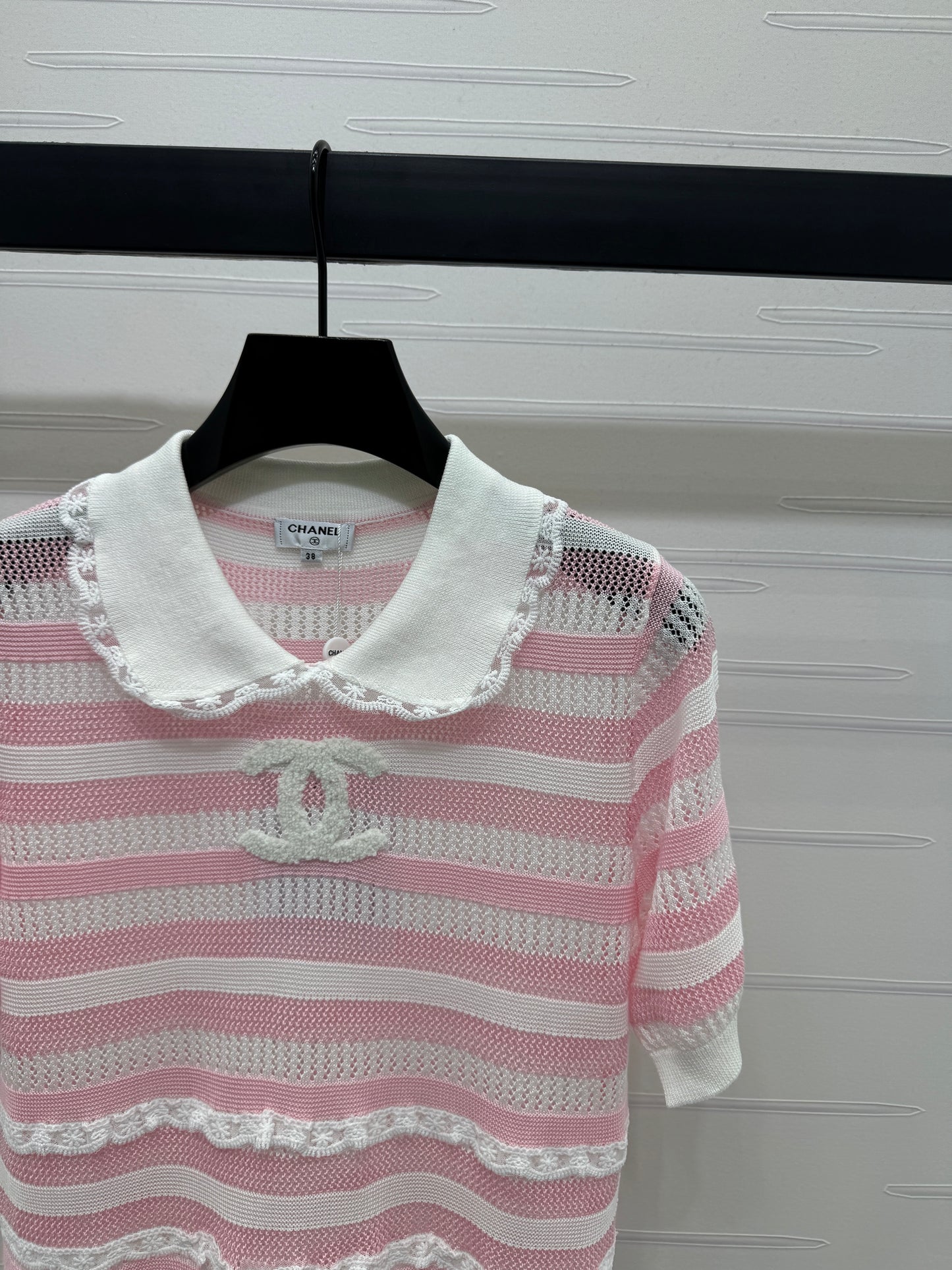 C 2025 Spring/Summer Lace Collar Knit Short Sleeve!