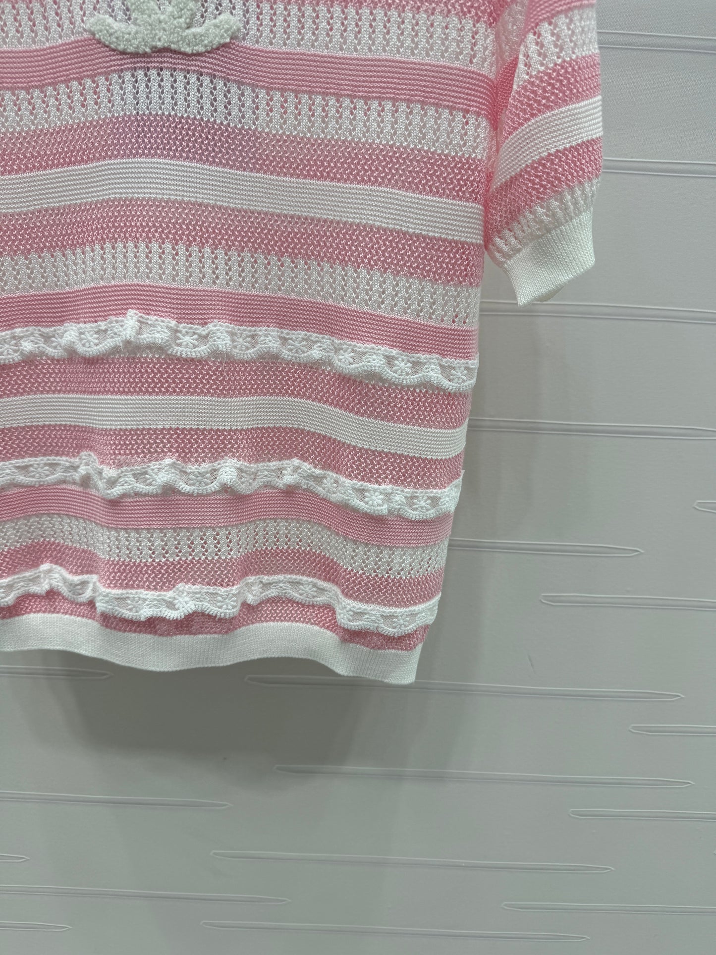 C 2025 Spring/Summer Lace Collar Knit Short Sleeve!