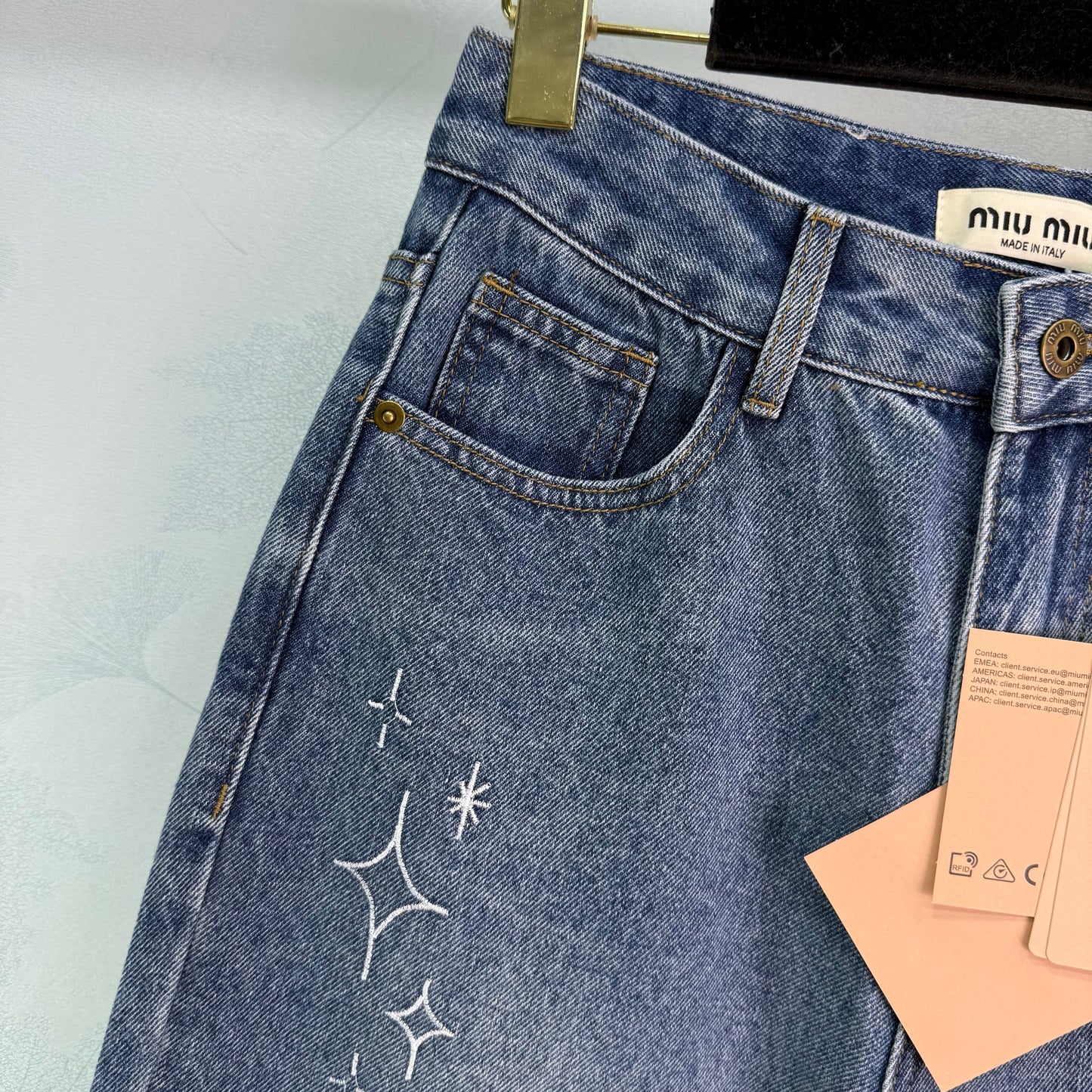 M 2025 Early Fall Latest Series! High-waisted embroidered denim trousers
