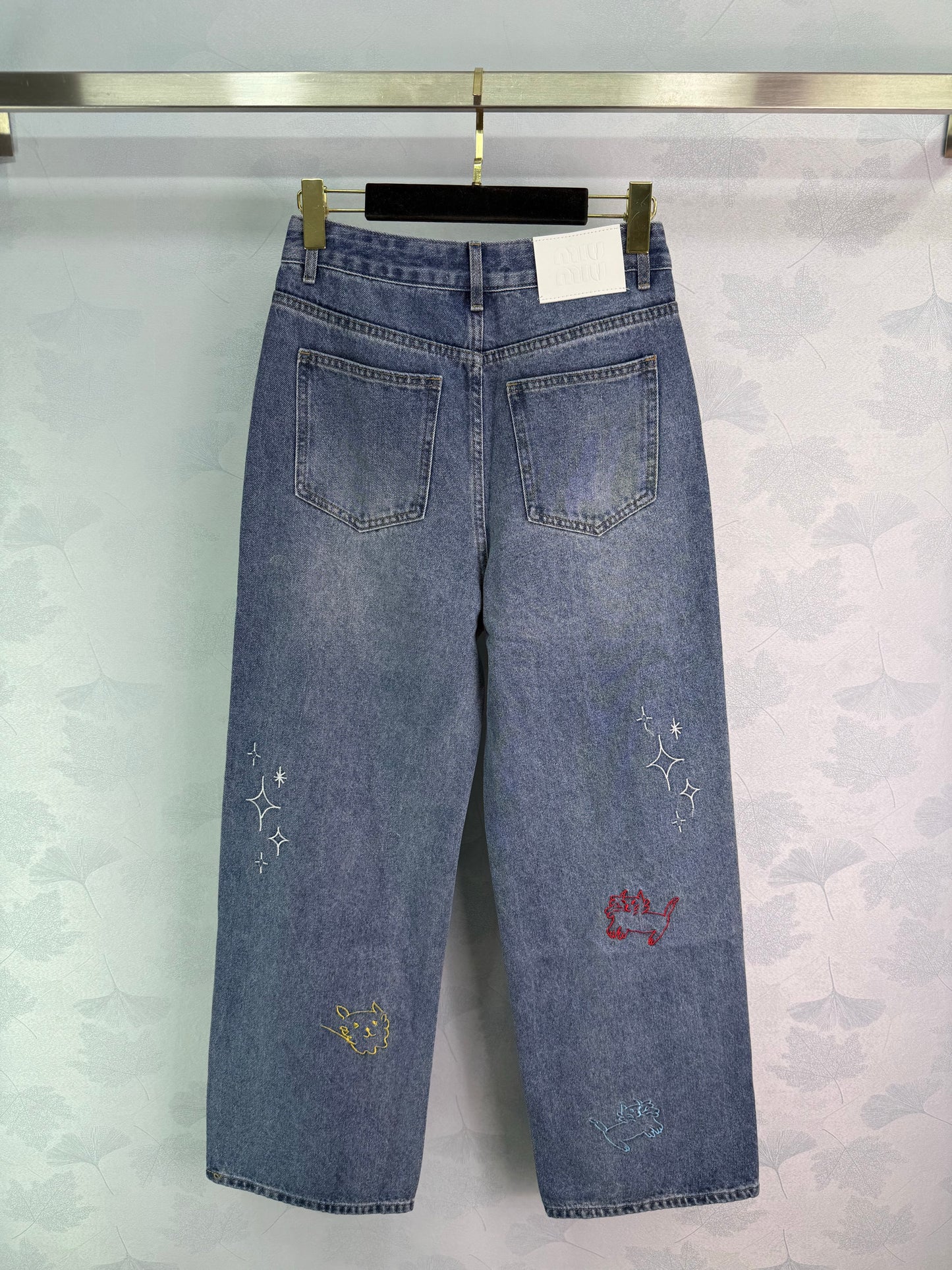 M 2025 Early Fall Latest Series! High-waisted embroidered denim trousers