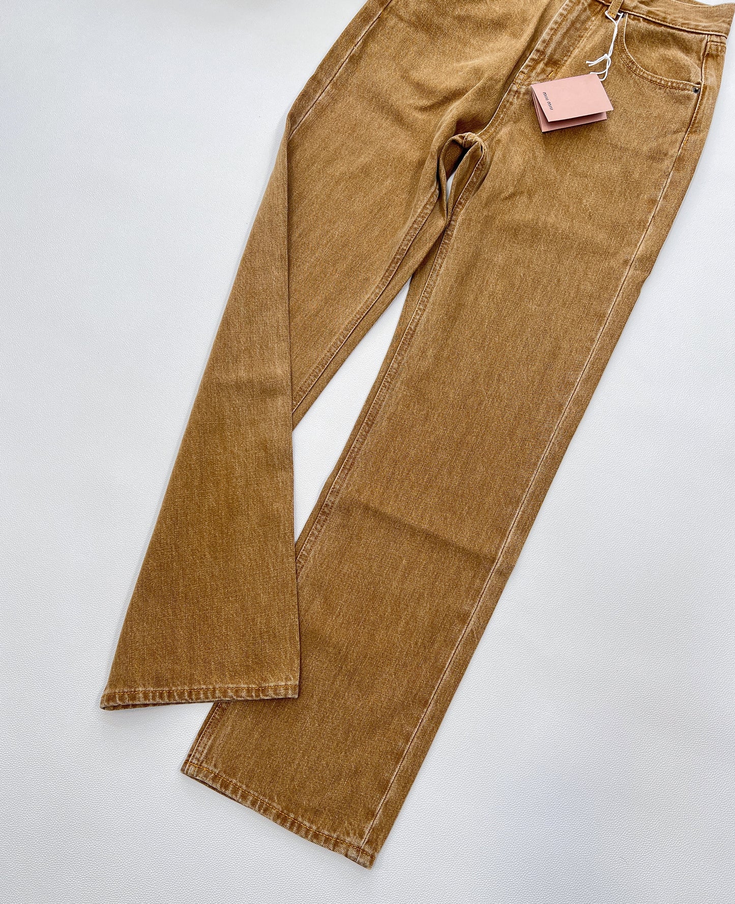 M 25 New style three-dimensional logo straight high waist slim all-match jeans