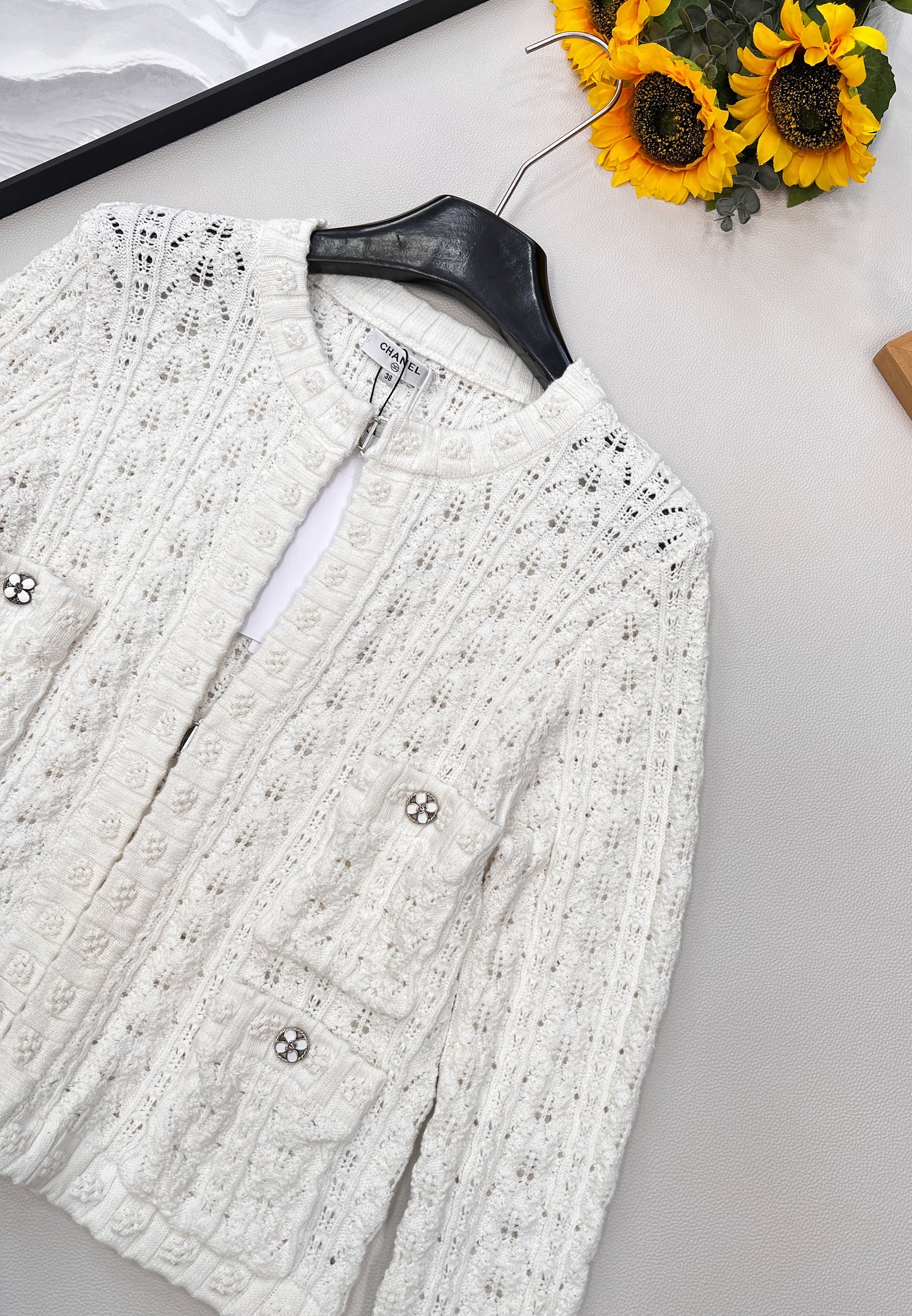 C 25fw Hollow Embossed Woven Cardigan
