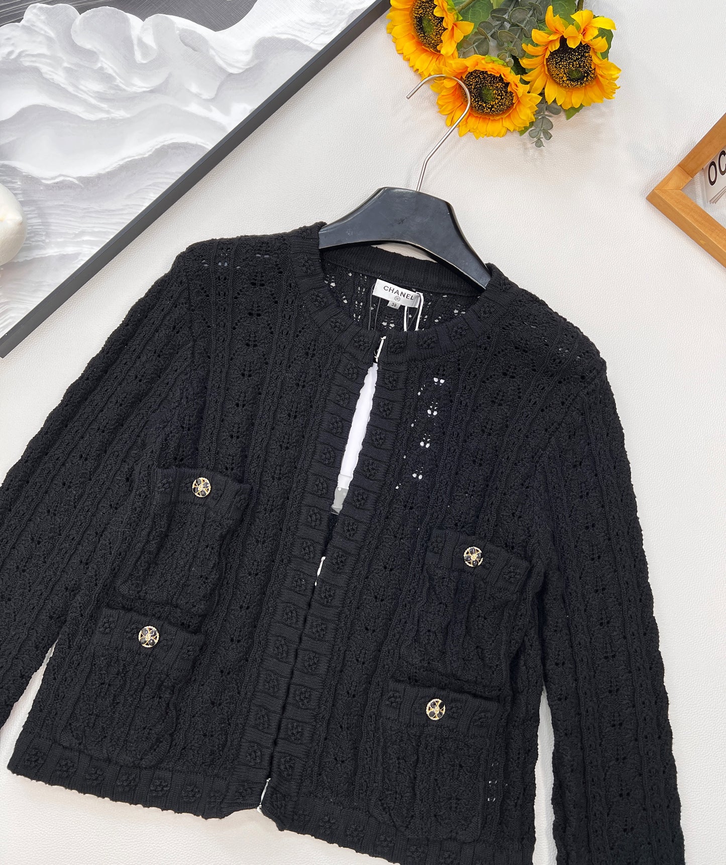 C 25fw Hollow Embossed Woven Cardigan