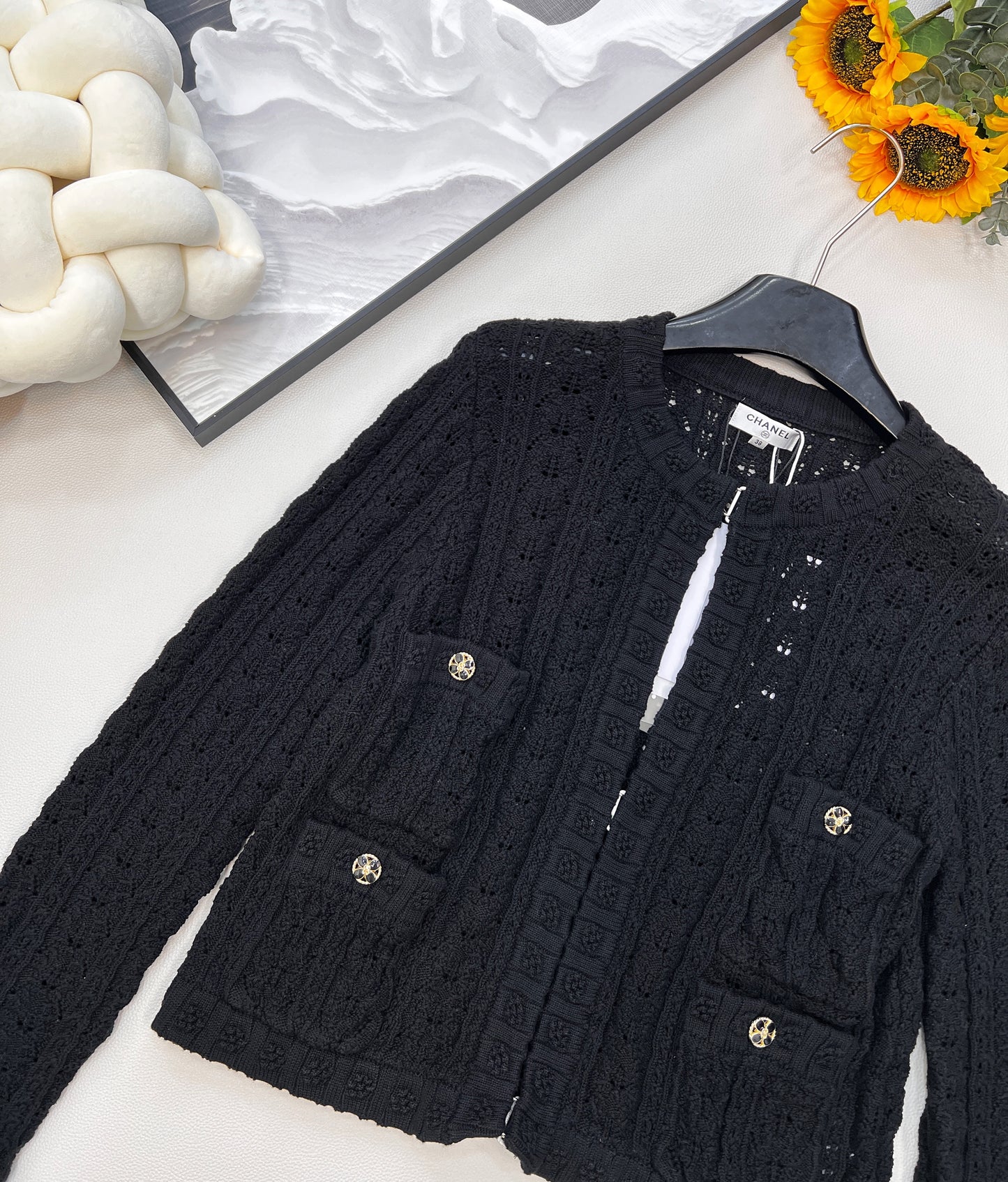 C 25fw Hollow Embossed Woven Cardigan
