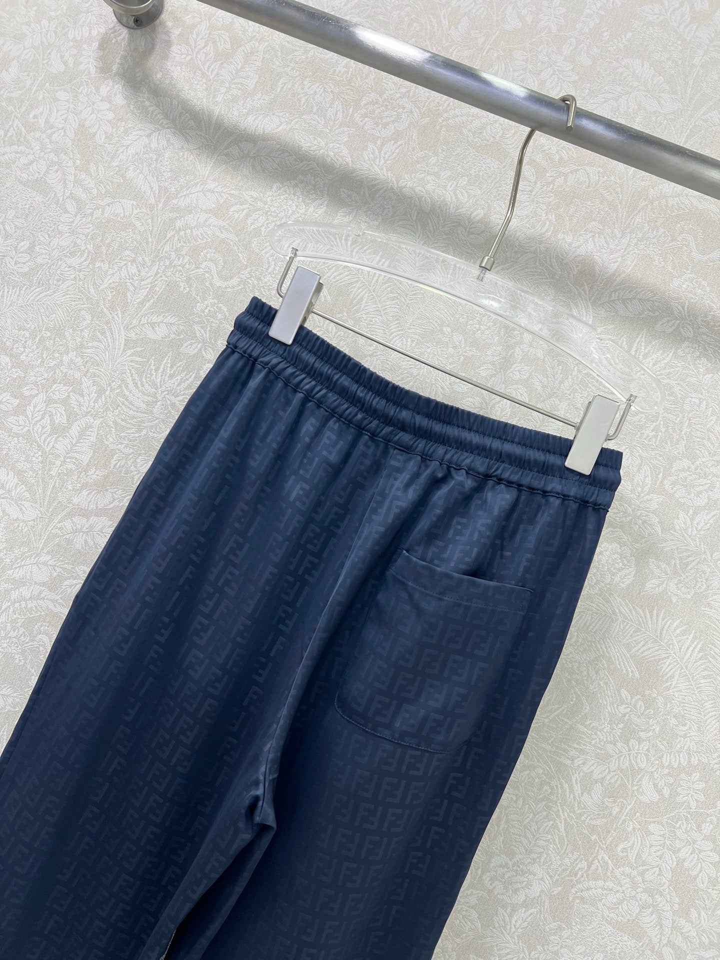 F 25 Summer New Old Flower Alphabet Dark Printed Wide Leg Pants