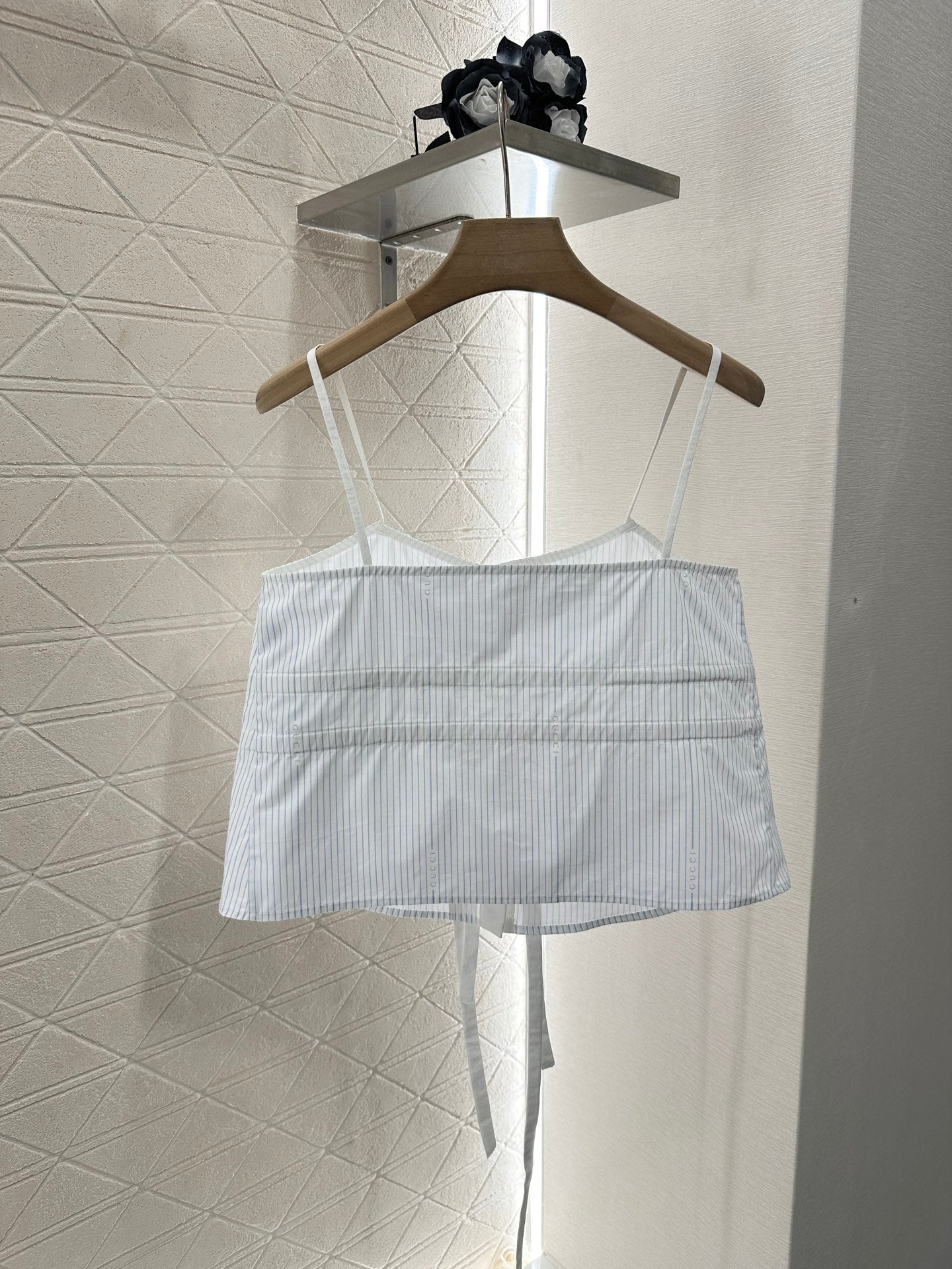 G 25 Striped Camisole Vest Half Skirt Set