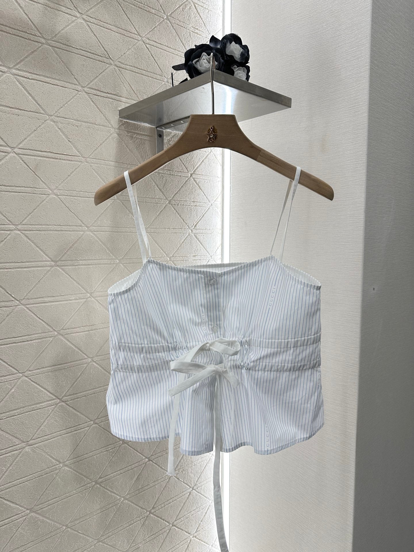 G 25 Striped Camisole Vest Half Skirt Set