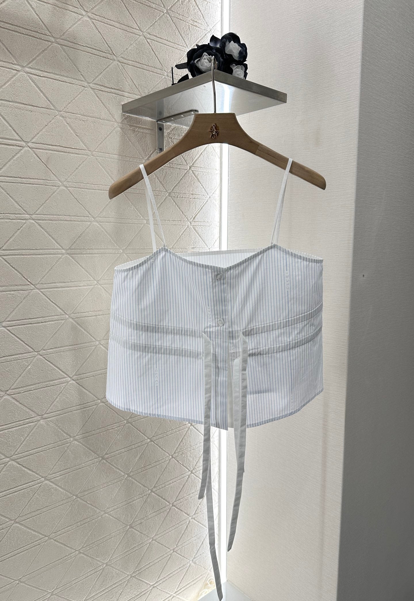 G 25 Striped Camisole Vest Half Skirt Set